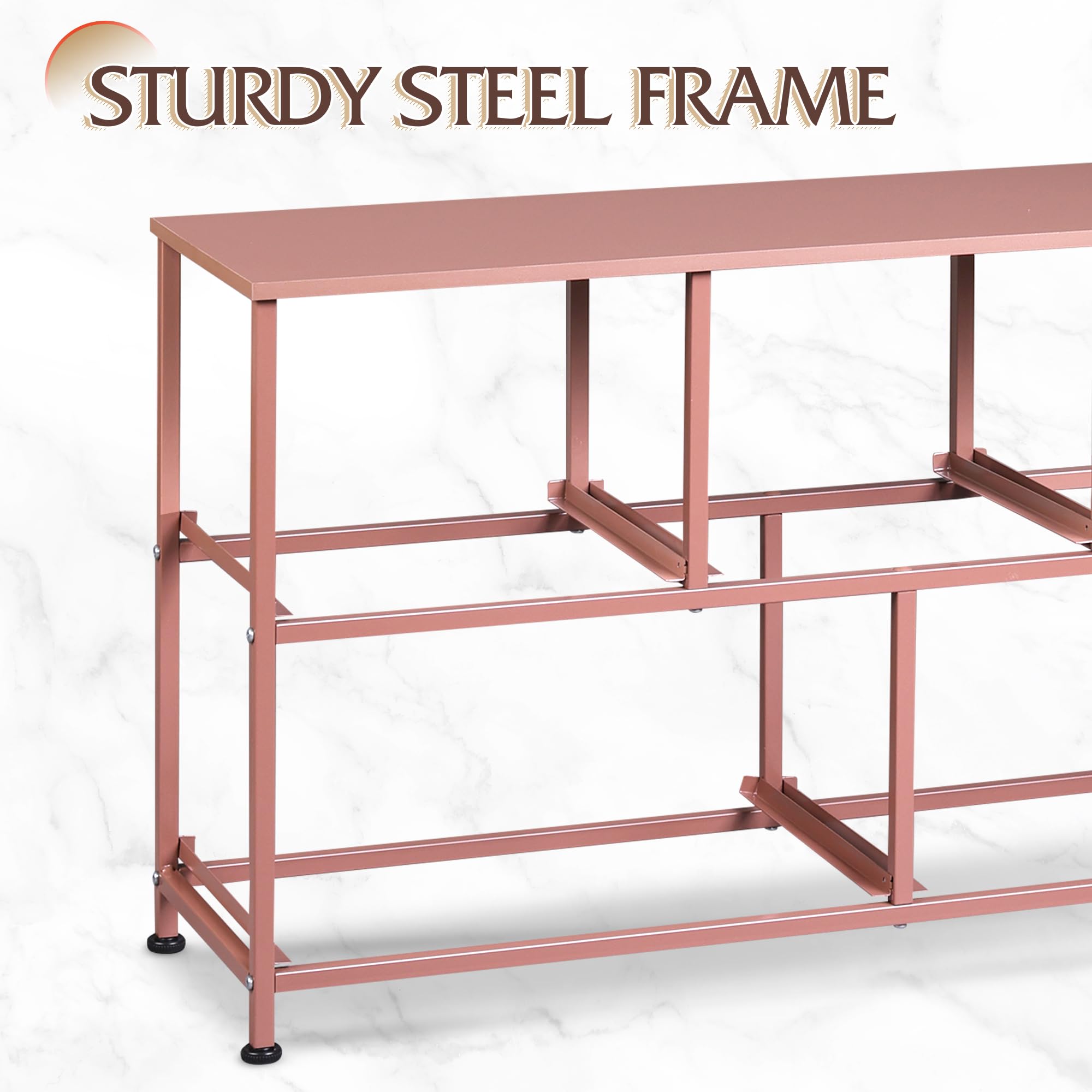 5-Drawer Fabric Dresser for Bedroom - Wide Storage Chest with Fabric Bins | Closet, Living Room & Hallway Organization | Pink & Rose Gold Home Decor