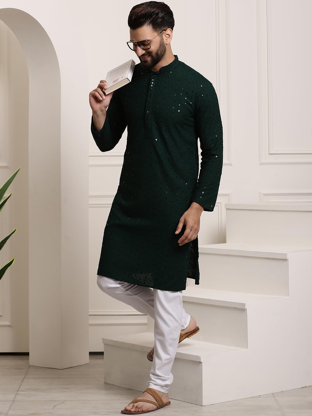 Sojanya Men's Pure Cotton Long Kurta for Men | Traditional Indian Ethnic Wear Since 1958 | Perfect for Festivals, Weddings & Cultural Events
