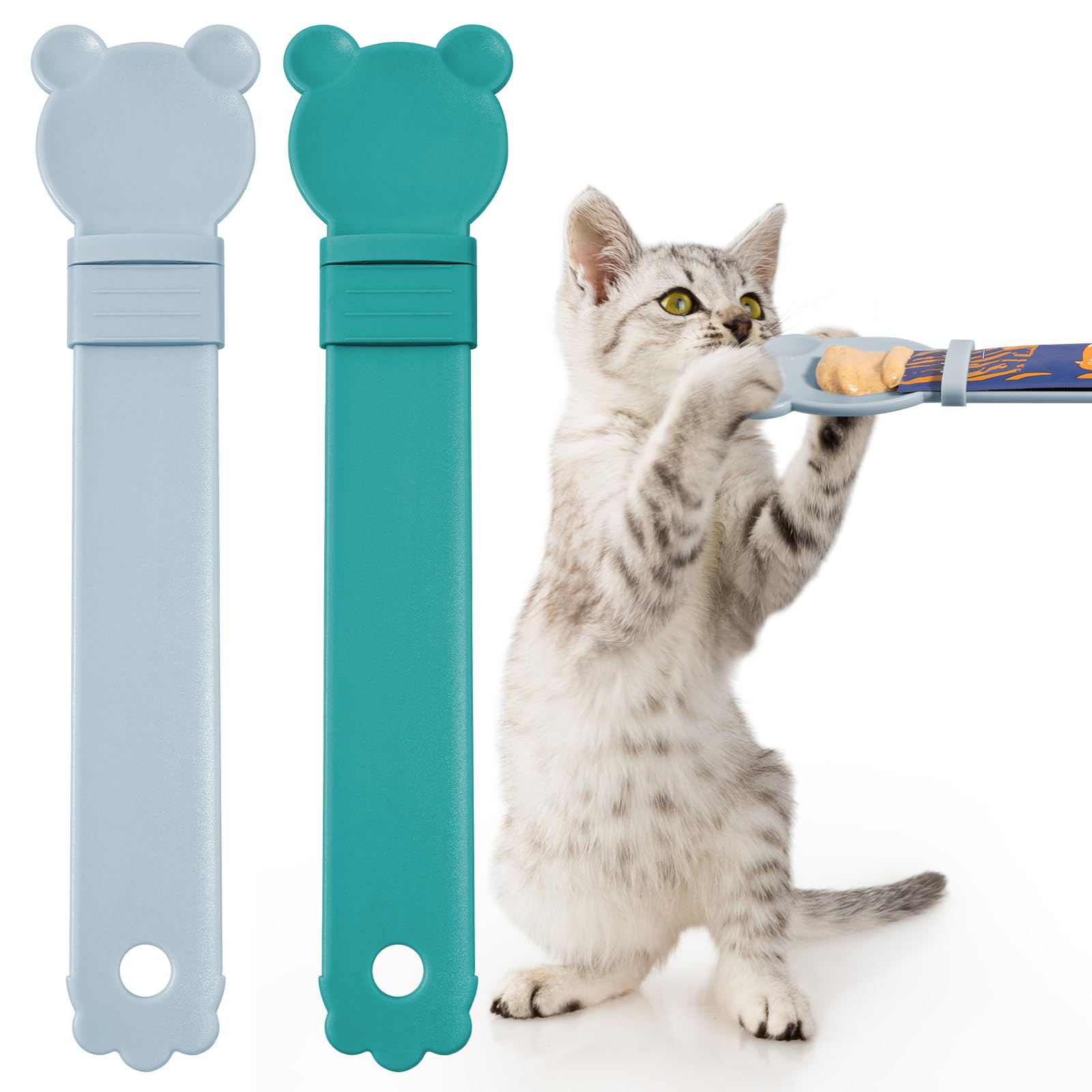 Cat Treat Squeeze Spoon Dispenser - Multifunctional Lickable Wet Cat Food Dispenser for Liquid Snacks, Feeding & Storage | Easy-Hanging Cat Food Spoon for Travel, Training & Grooming