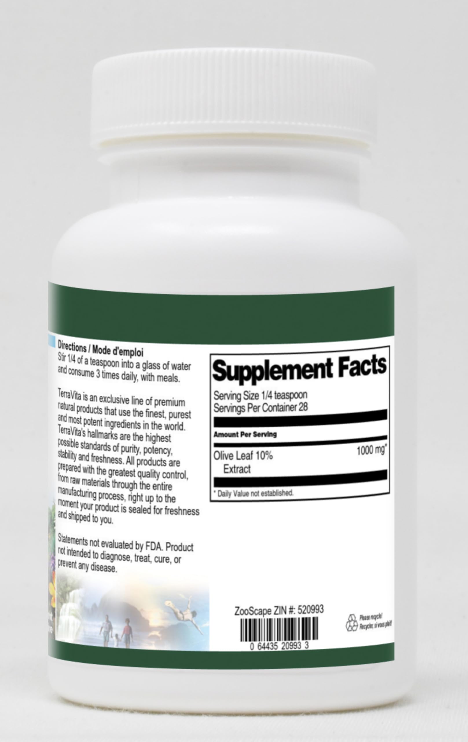 Organic Olive Leaf Powder 10% Extract (1 oz) - Natural Immune Support & Antioxidant Supplement | Vegan, Non-GMO | Great for Smoothies, Teas, and Wellness Recipes