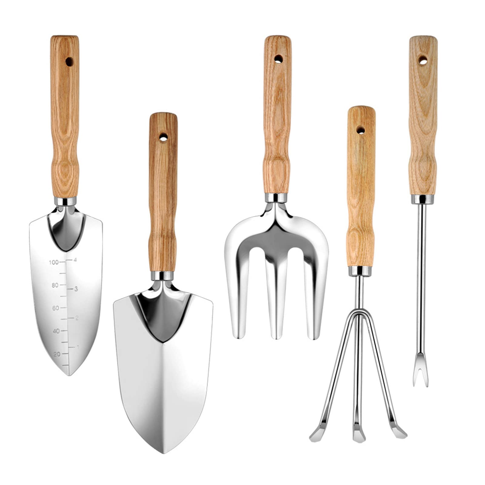 5Pcs Heavy Duty Garden Tool Set with Anti-Slip Ergonomic Handles - Durable Gardening Tools Kit for Women & Men - Perfect for Planting, Weeding, and Landscaping in Backyards or Small Gardens