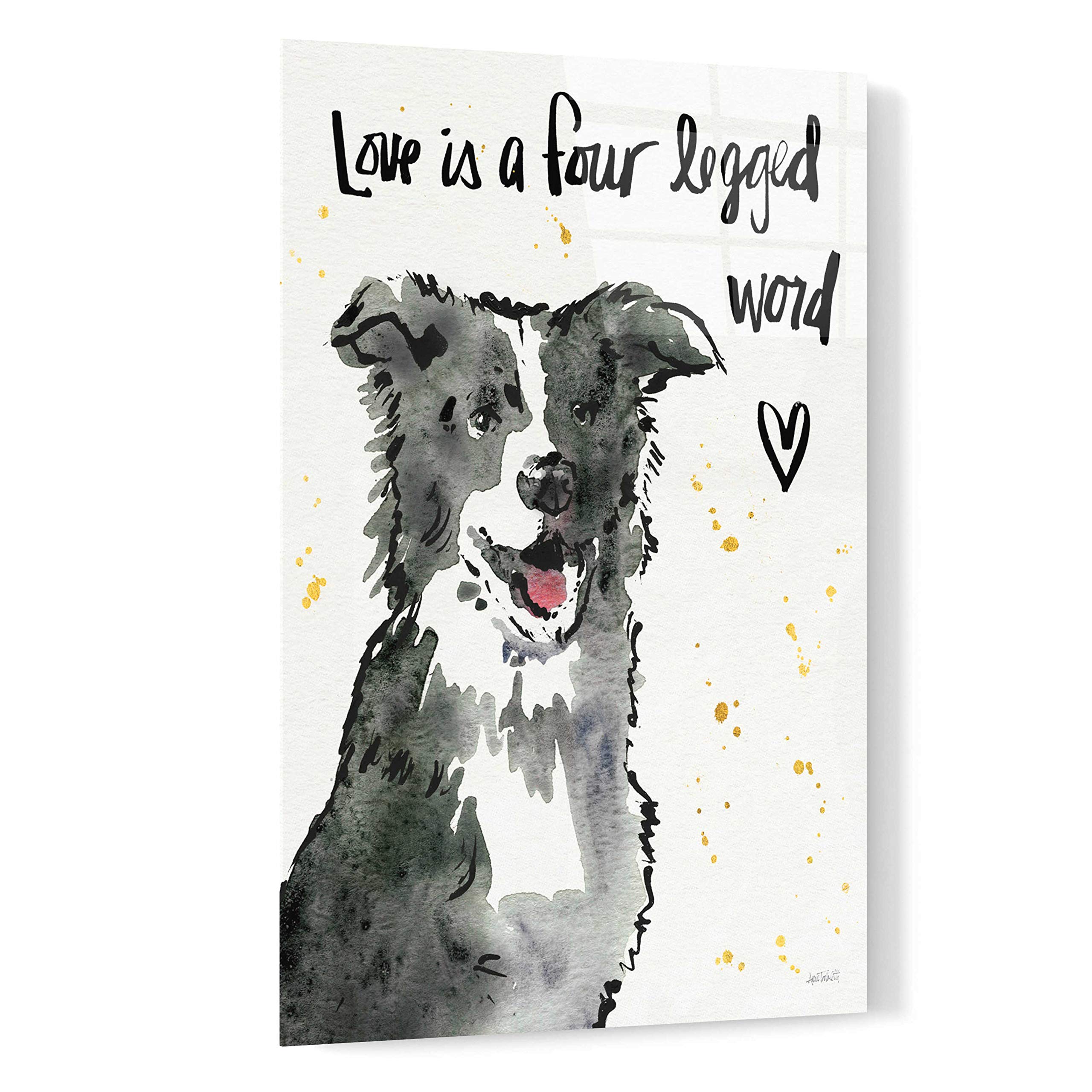 Strike a Paws XI by Ann Tavoletti - 16x24 Inch Acrylic Glass Wall Art Painting, Modern Dog Portrait Home Decor for Living Room, Bedroom or Office
