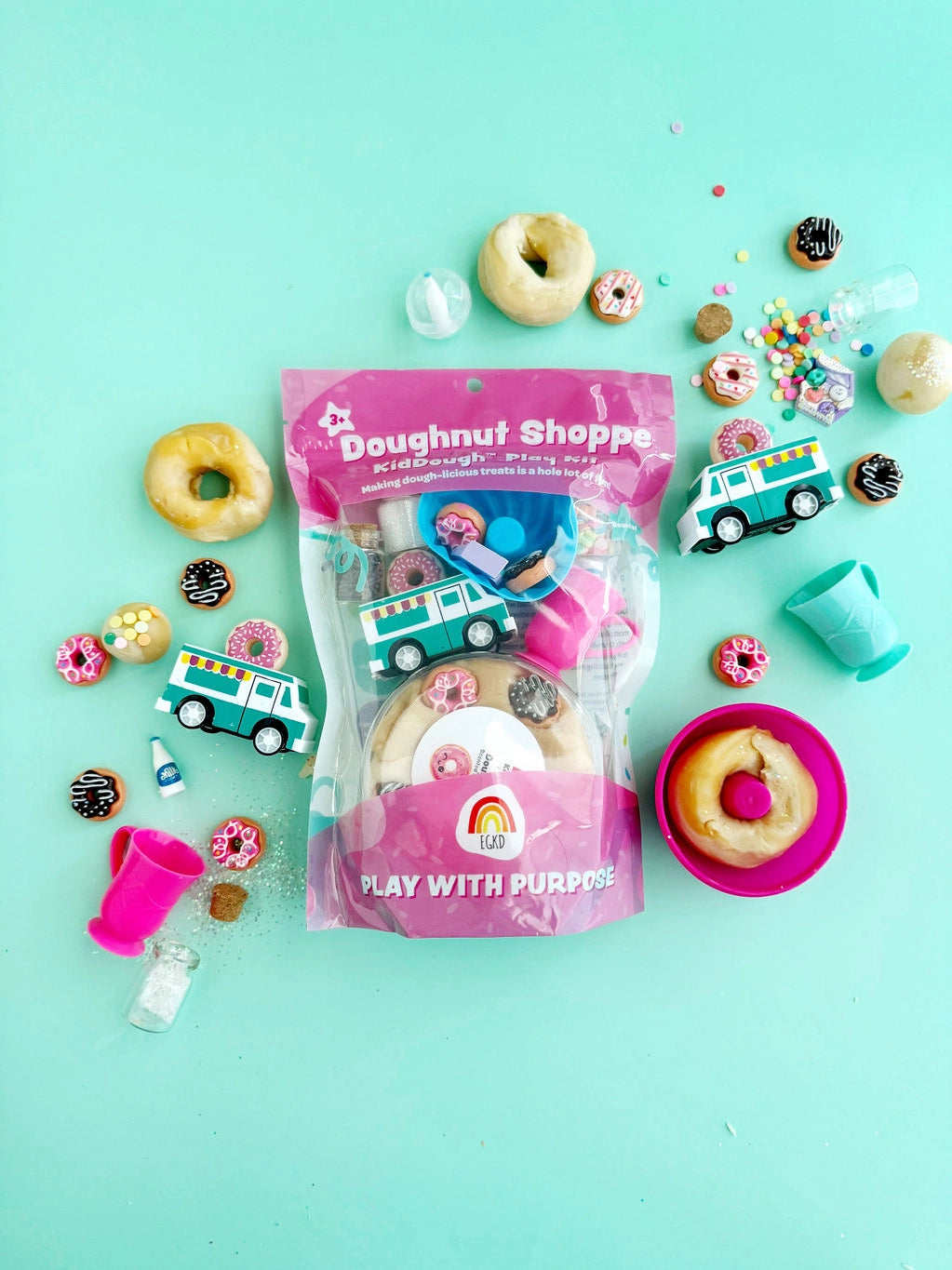Kiddough Play Kit - Doughnut Shoppe Pretend Play Set for Kids | Creative Baking Toy for Toddlers & Preschoolers | Perfect for Birthday Gifts & Role Play Activities