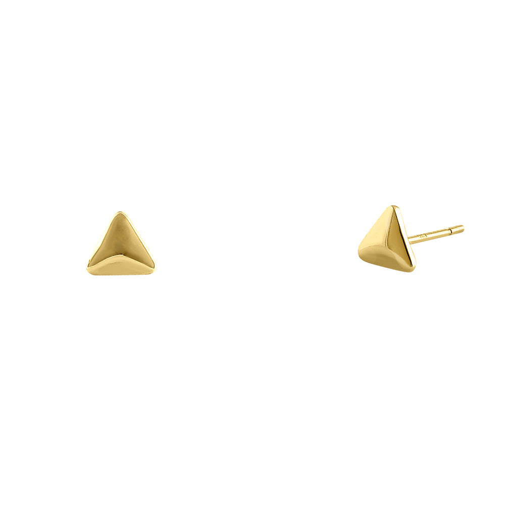 14K Solid Yellow Gold Triangle Earrings for Women - Minimalist Geometric Stud Earrings - Perfect for Everyday Wear, Gifts & Special Occasions