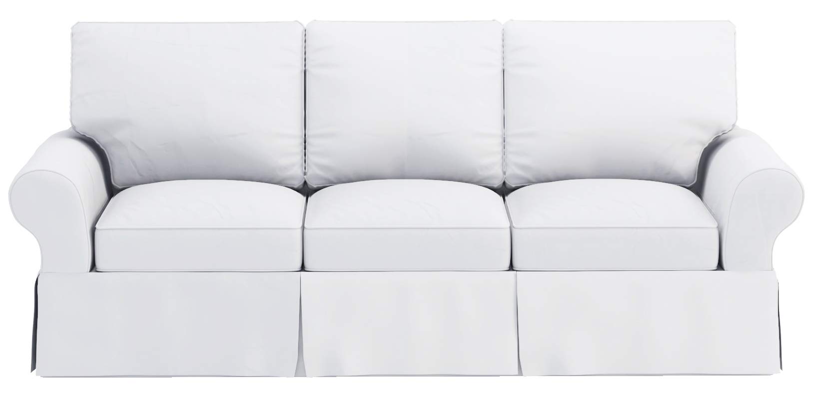 Premium Dense Cotton Sleeper Sofa Cover - Fits Pottery Barn PB Basic 3-Seat Sleeper Sofa Bed | Durable White 3-Seater Slipcover for Living Room, Guest Room & Home Theater Comfort