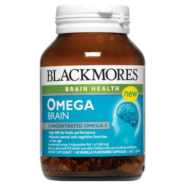 Blackmores Omega Brain DHA Fish Oil Supplement - Supports Memory, Focus & Cognitive Function - For Students, Professionals & Seniors - 60 Softgels