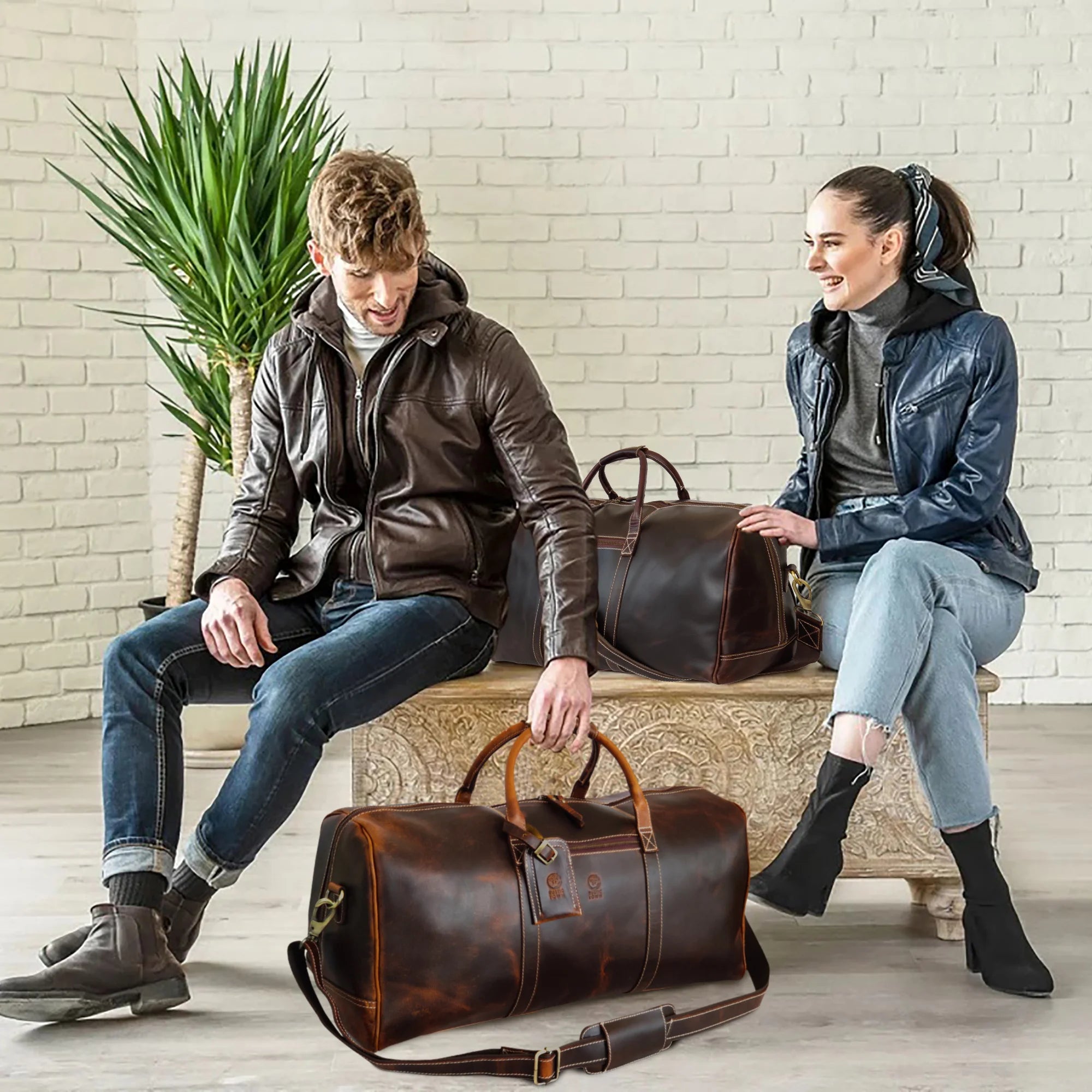 Roadstar 24-Inch Overnight Weekender Duffel Bag - Antique Brown Carry On Luggage for Travel, Gym & Weekend Getaways | Perfect Business Trip & Vacation Bag