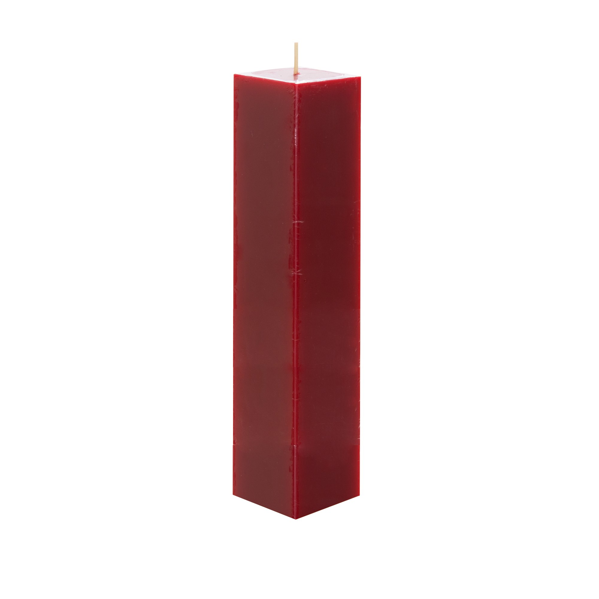 Premium Unscented Red Square Pillar Candle - 2x9 Inch Hand-Poured Wax for Home Decor, Weddings, Birthdays & Holidays - Elegant Centerpiece for Parties, Celebrations & Romantic Dinners