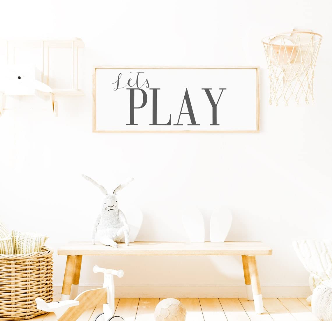 Playroom Wall Decor - Let's Play Sign for Kids' Playroom - Playroom Wall Art & Play Sign - Perfect for Nursery, Daycare, or Home Play Area