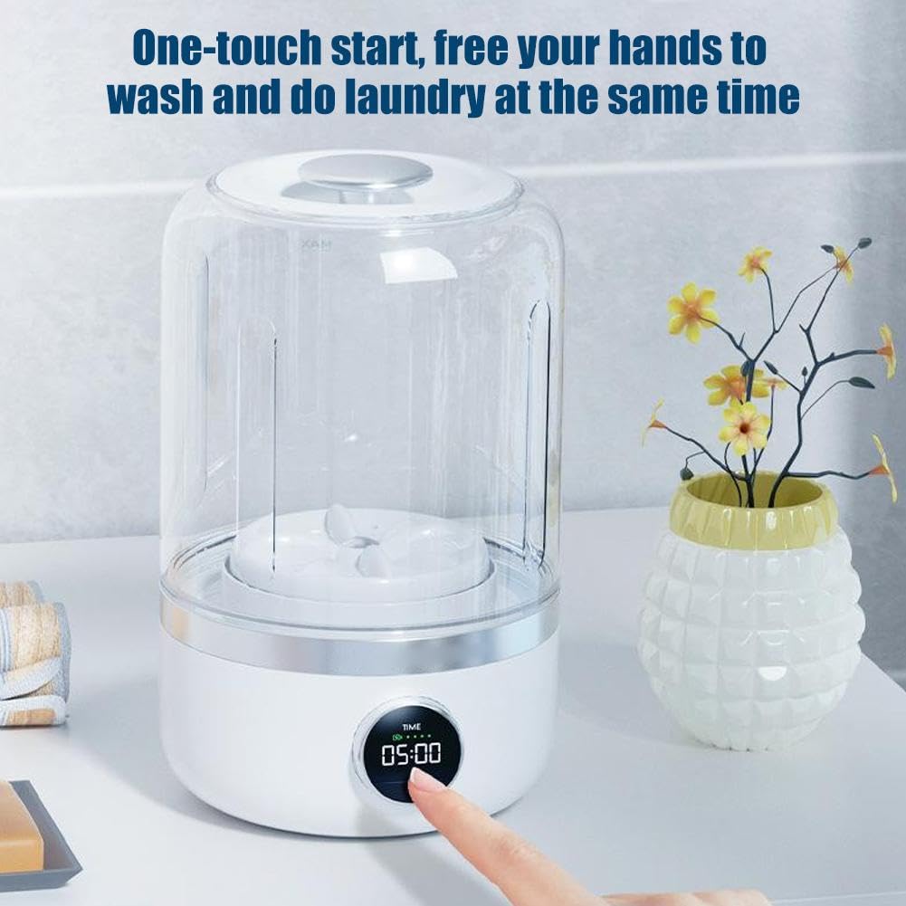 Portable Rechargeable Cordless Mini Washing Machine for Underwear & Delicates - Compact Travel Washer for Camping, Dorms & Small Spaces
