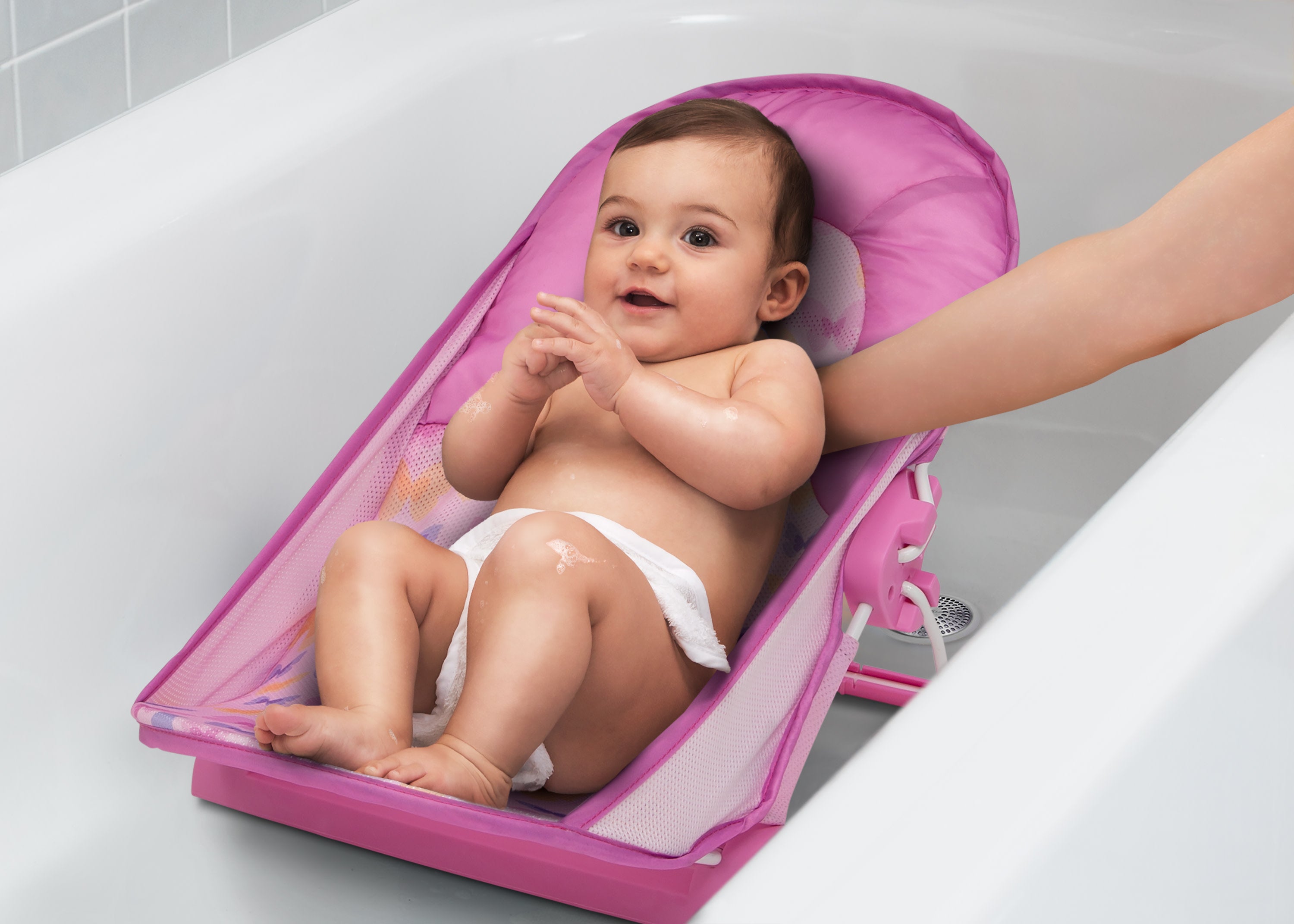 Baby Bath Tub with 2 Adjustable Reclining Positions - Safe Newborn & Infant Bathing for Home & Nursery Use