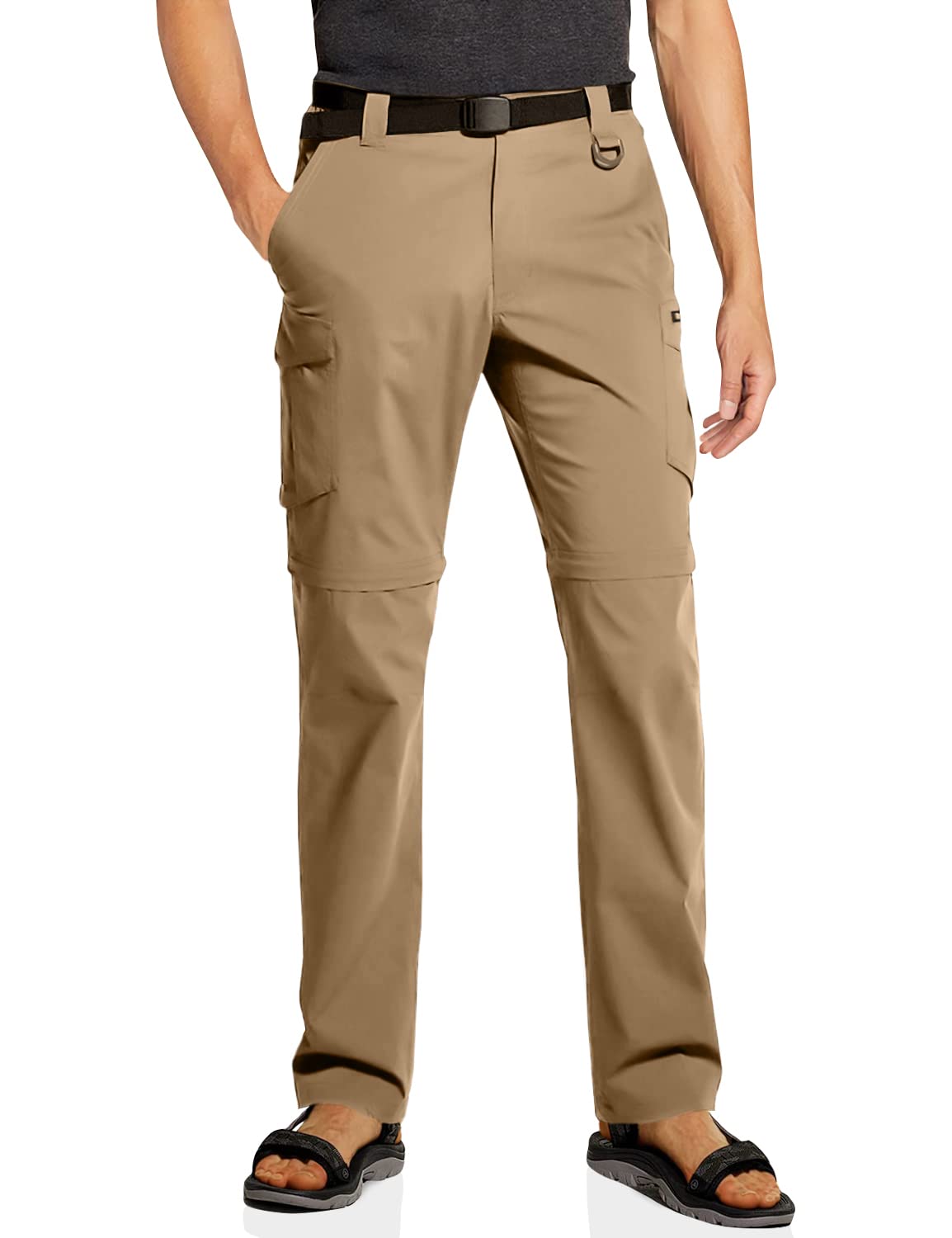 CQR Men's Convertible Cargo Pants - Water Resistant Hiking Pants with Zip-Off Legs | Lightweight Stretch UPF 50+ Outdoor Work Pants for Camping, Travel & Adventure Activities