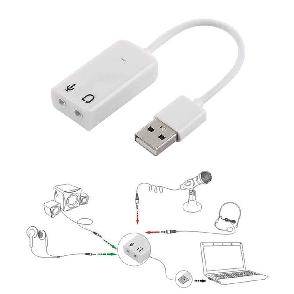 WILDCROC USB Sound Card - 7.1 Channel External Audio Adapter with 3.5mm Headphone & Mic Jack for PC, Laptop, Mobile | High-Quality Stereo Sound for Gaming, Music & Video Calls