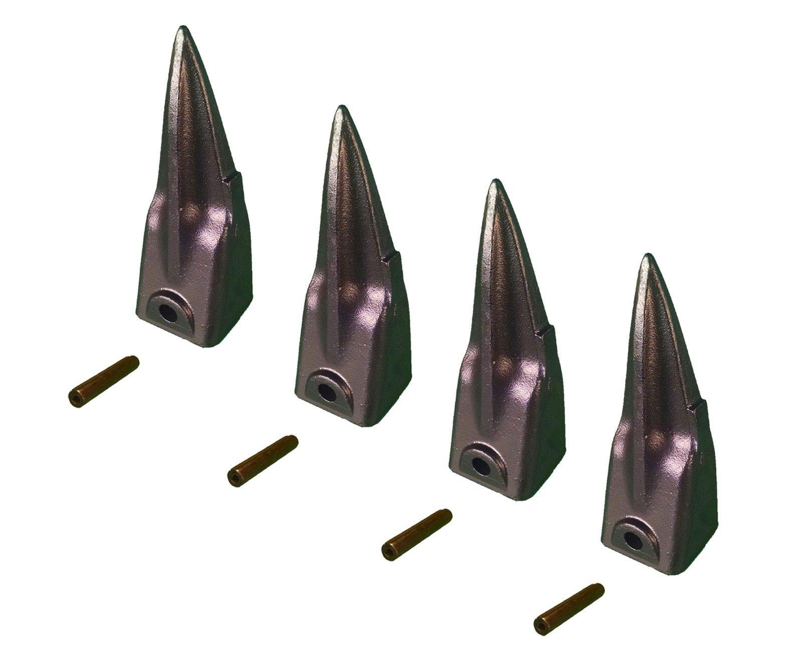 Hensley Style Tiger Rock Bucket Digging Teeth with Roll Pins - X156TL & P156 - Heavy Duty Excavator Attachments for Construction and Mining