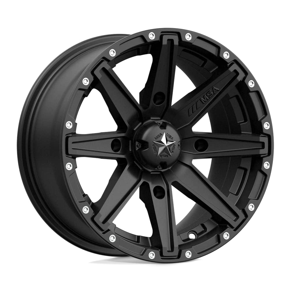 MSA Offroad Wheels MA33 14x7 4x137 Satin Black 10mm Offset Custom Rims for Jeep Wrangler & Off-Road Trucks - Durable All-Terrain Wheels for Adventure & Trail Riding
