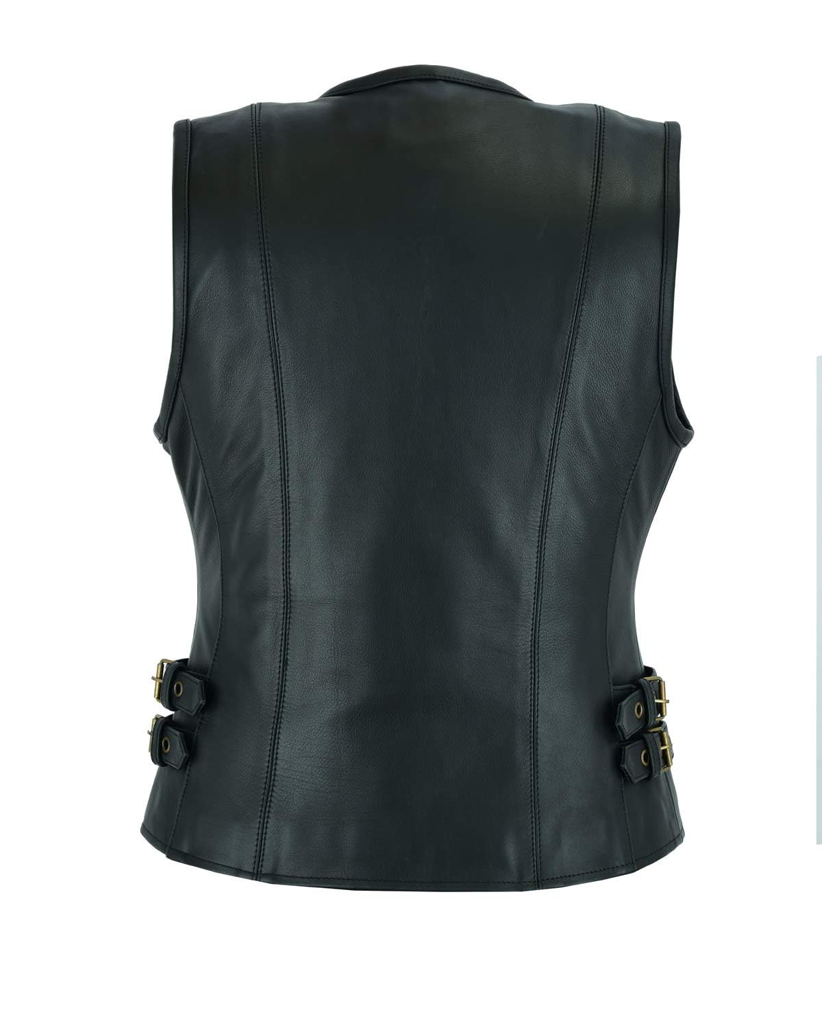 Women's Classic Motorcycle Biker Vest - Genuine Cowhide Leather Jacket with Gun Pocket | A&H Apparel | Perfect for Riding, Outdoor Adventures & Casual Wear