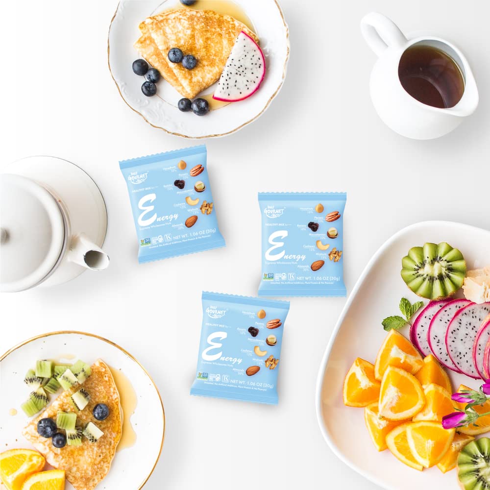 Premium Unsalted Mixed Nuts Snack Packs - Healthy No Peanuts Trail Mix, Individually Wrapped Gourmet Nuts for Office, Travel & On-the-Go Snacking - Deluxe Assorted Nut Snacks