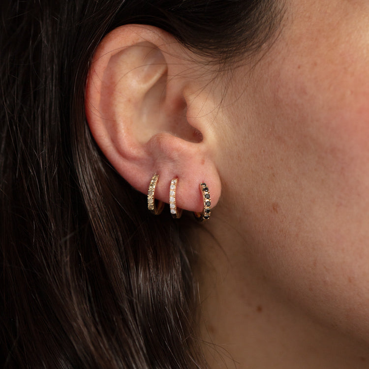 Solid Gold Diamond Huggie Hoop Earrings for Women - 14K Real Gold Small Hoops - Minimalist Everyday Stud Earrings - Perfect for Work, Date Night & Special Occasions