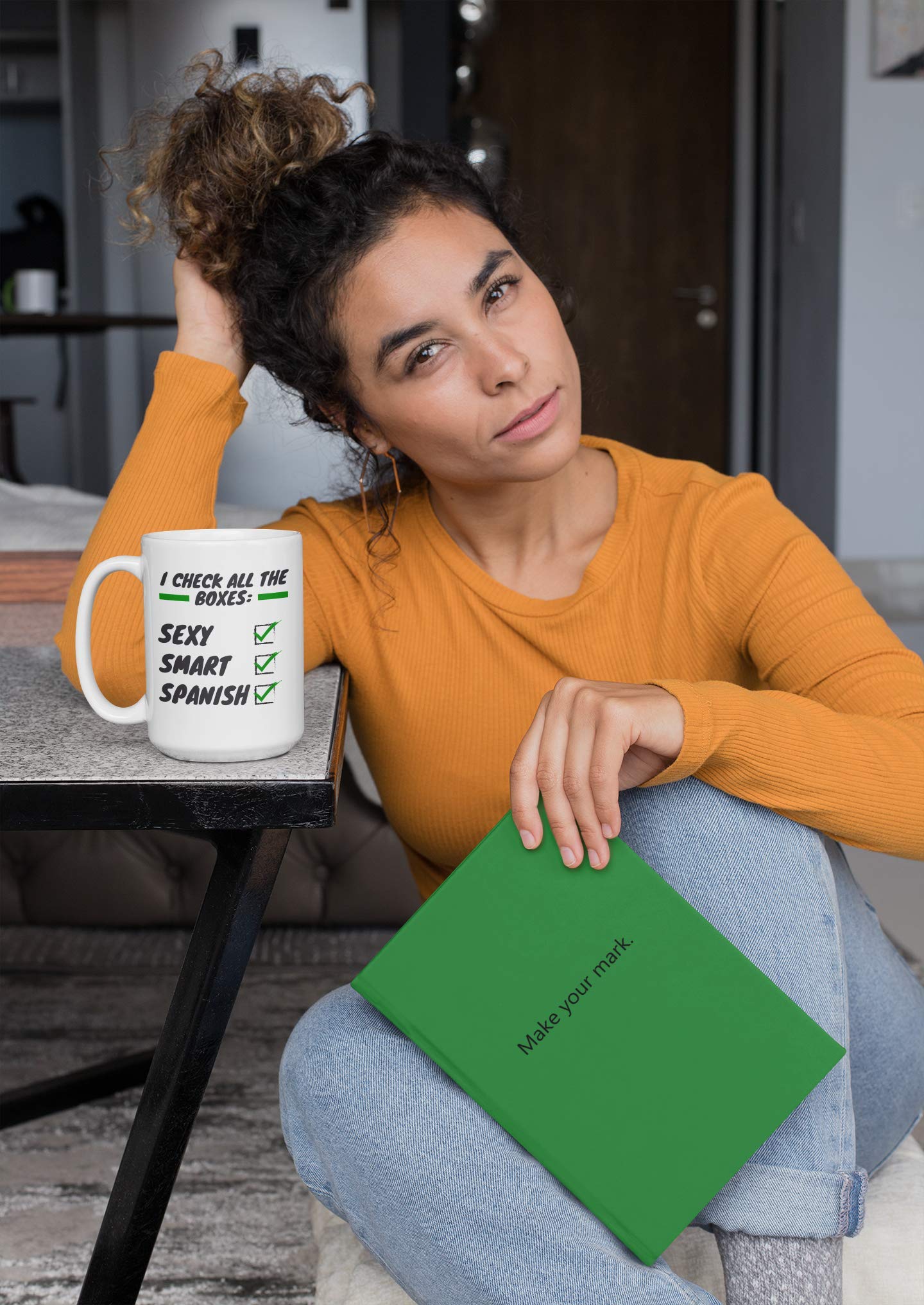 Stylish Spanish Ceramic Coffee & Tea Mug - 11oz Handmade Dinnerware for Home & Office Use - Perfect Gift for Coffee Lovers