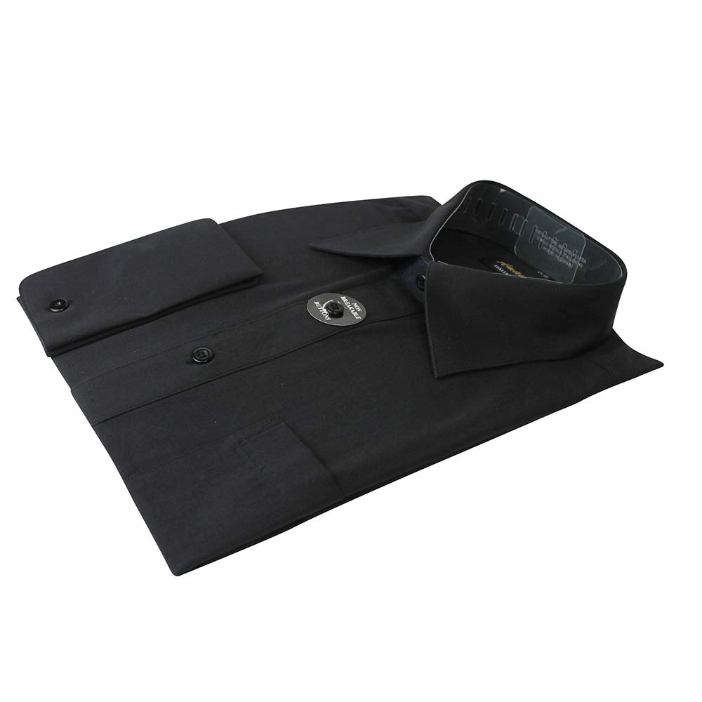 Premium Men's French Cuff Spread Collar Dress Shirt - 100% Cotton Blend Formal Business Shirt for Office, Wedding & Special Occasions