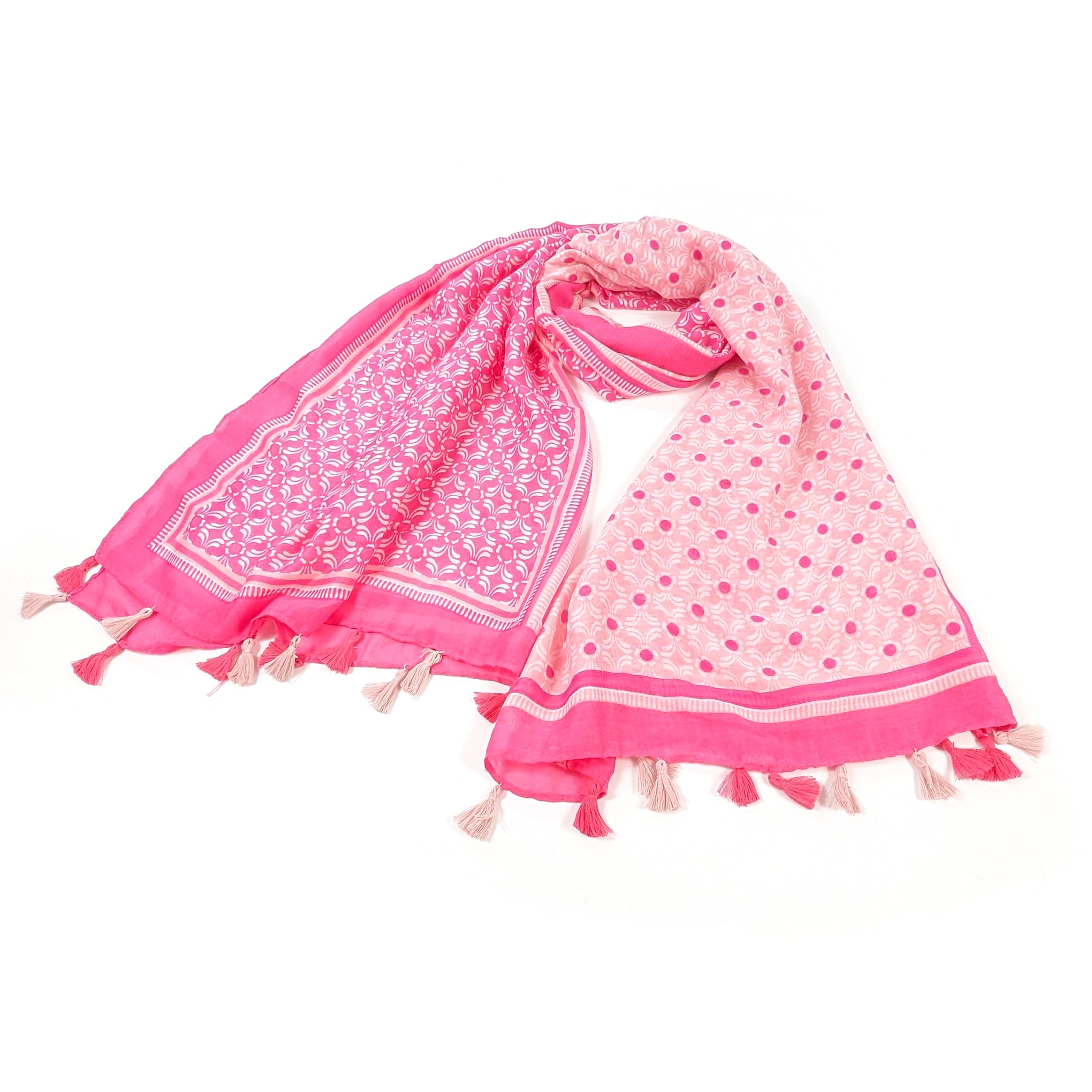 Vesta Bright Flamingo Patterned Scarf - Soft Lightweight Womens Fashion Accessory (90x180cm) for Spring Outfits, Beach Cover-Up & Travel Essentials