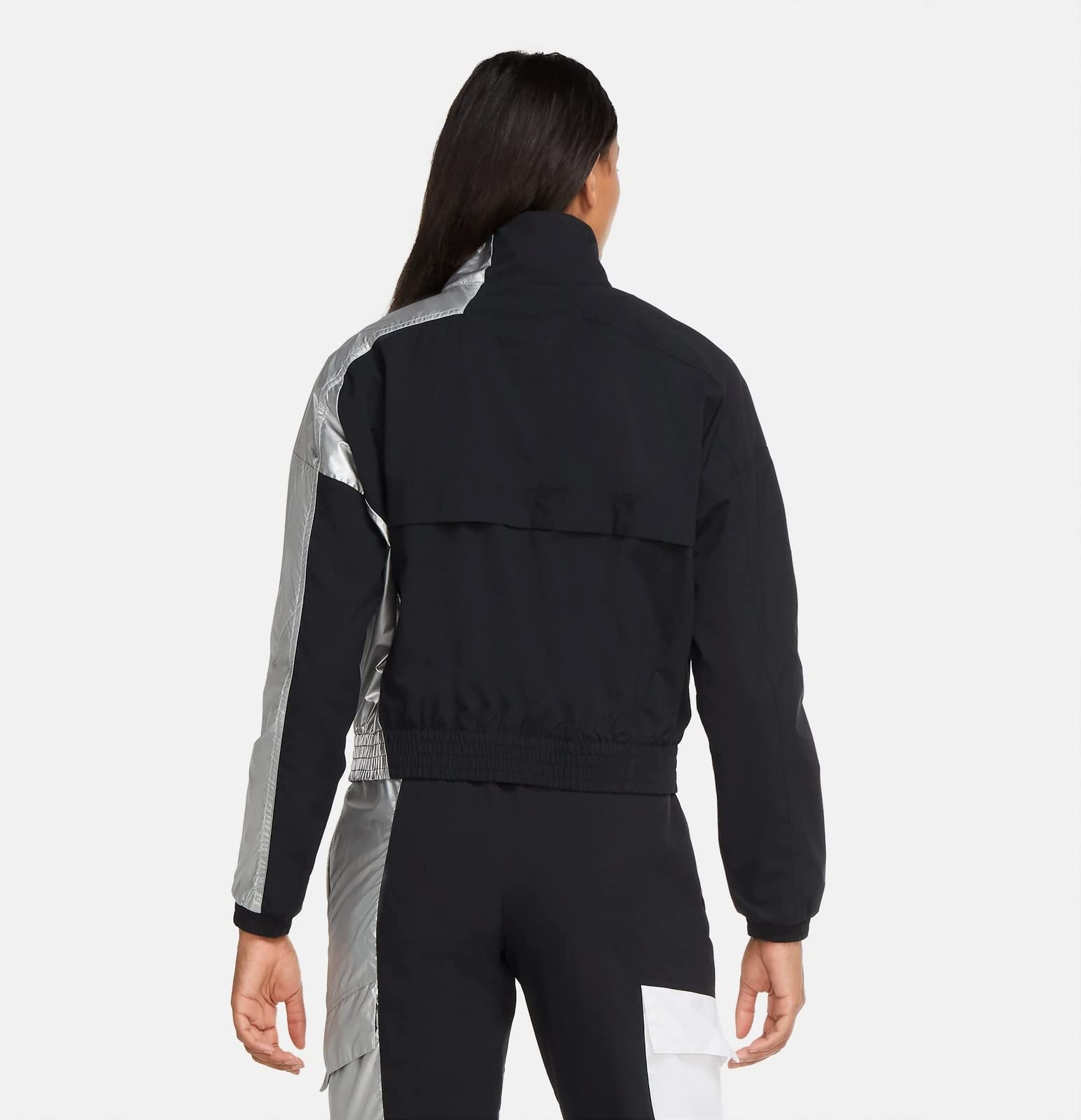 Nike Air Jordan Women's Woven Utility Jacket - Large Size | Lightweight Water-Resistant Windbreaker for Running, Hiking & Outdoor Activities