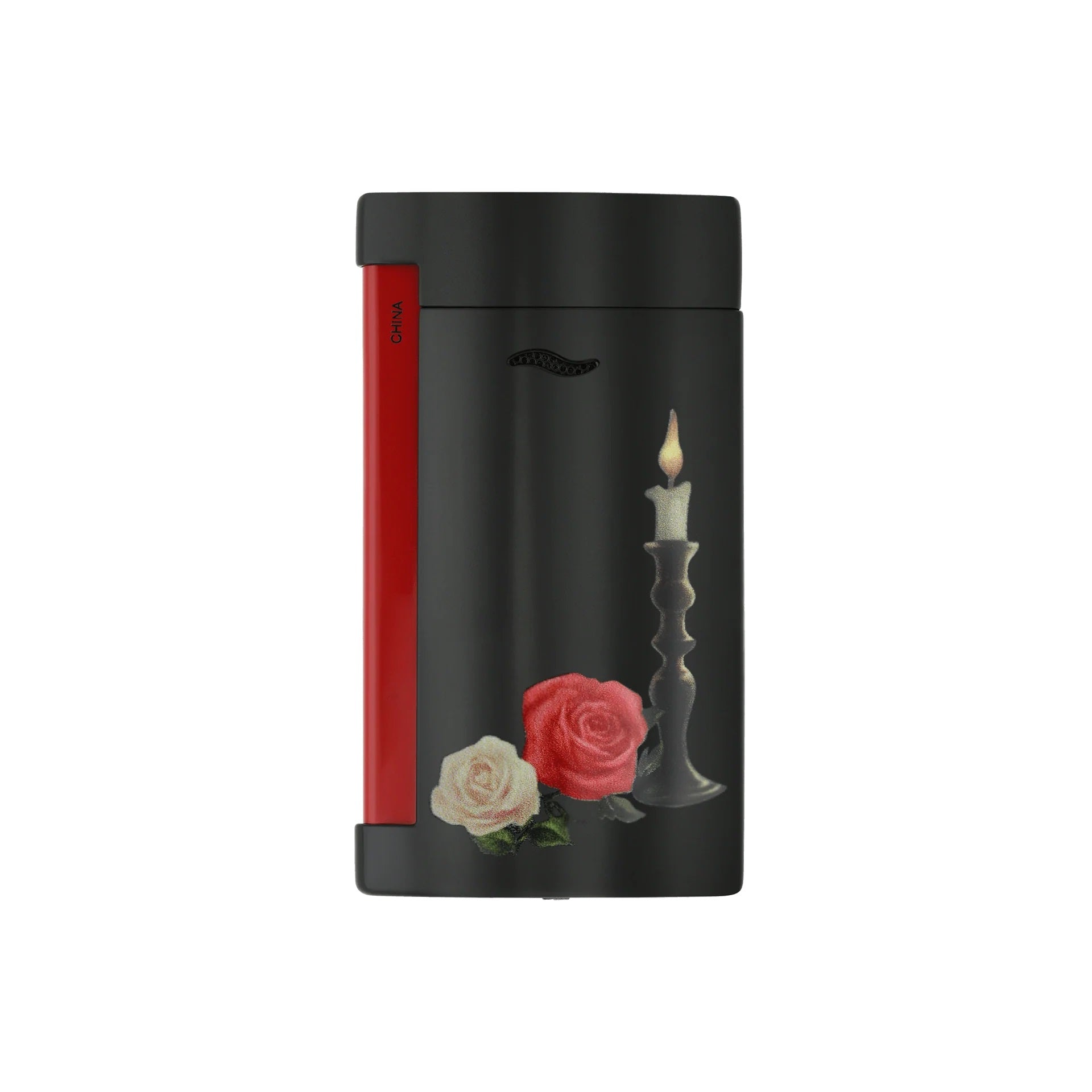 S.T. Dupont Momento Mori Slim 7 Black Torch Lighter - Premium Butane Lighter for Cigars, Candles & Outdoor Use - Elegant Gift for Men & Collectors