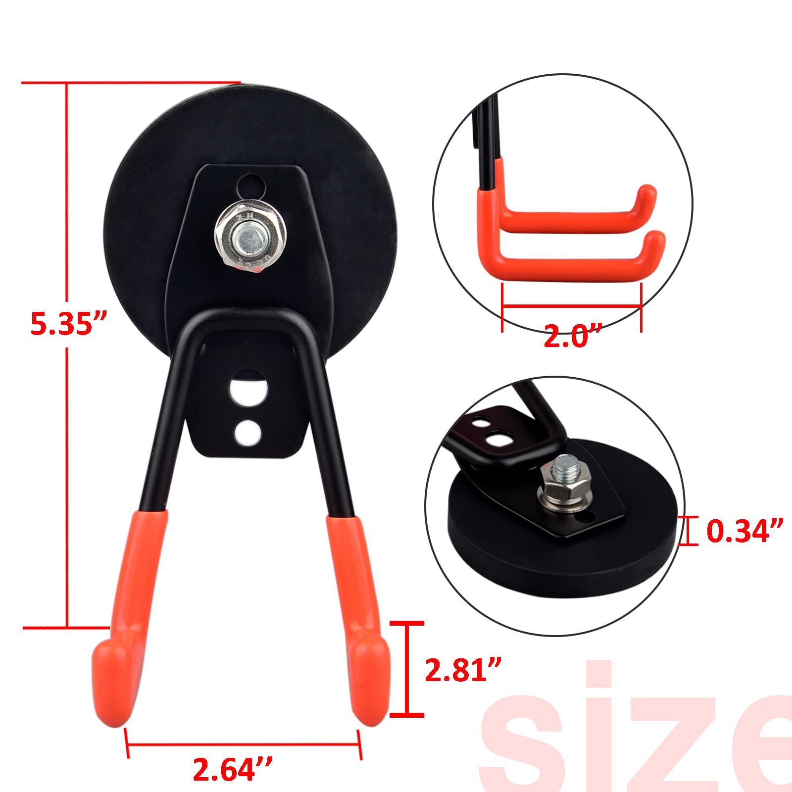 ULIBERMAGNET 2 Pack Heavy Duty Garage Magnet Hooks & 2 Pack Strong Magnetic Coat Hooks - Indoor Outdoor Use for Hanging Towels, Coats, Umbrellas, BBQ Tools - Perfect for Garage, Kitchen, Workshop, RV