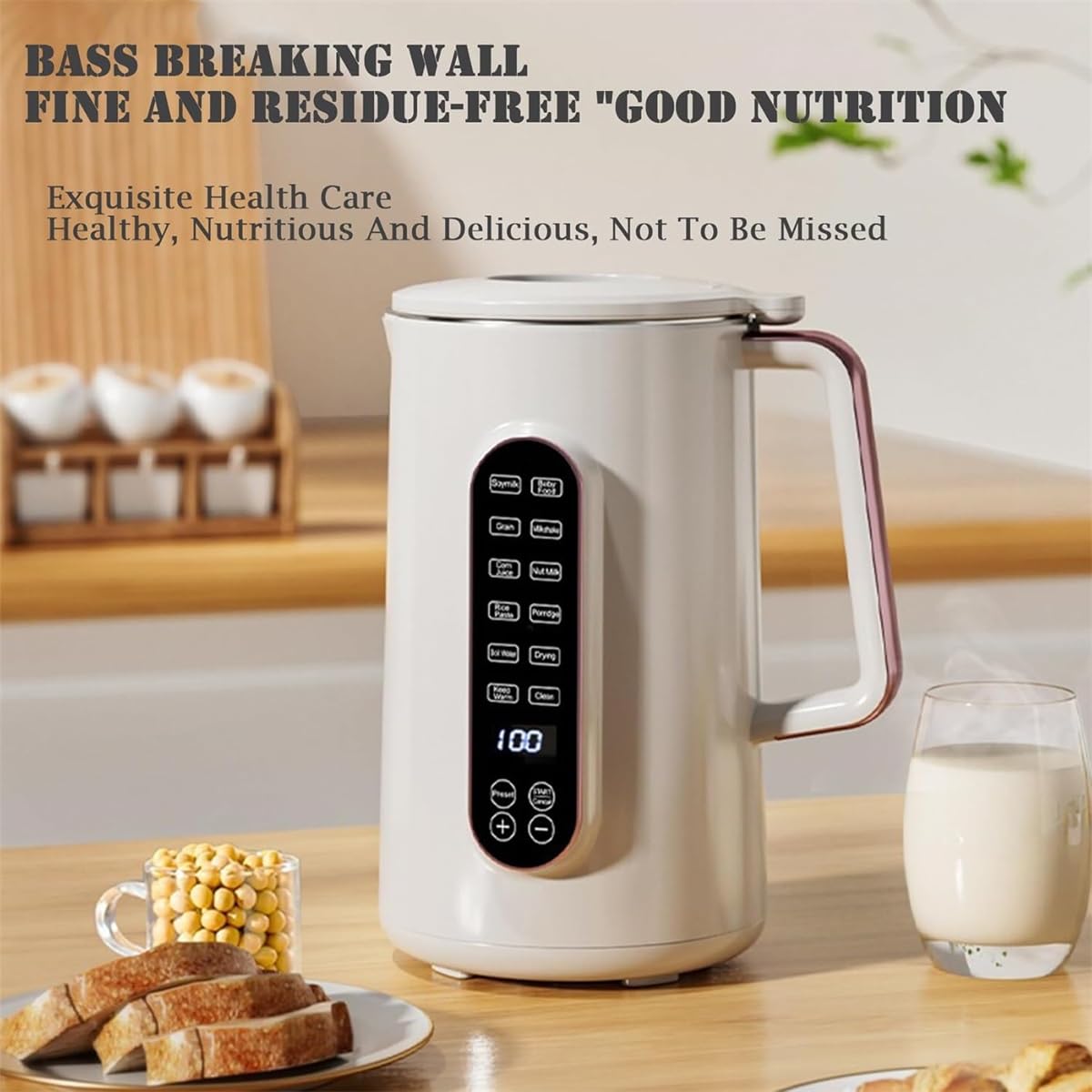 Premium 8-in-1 Electric Nut Milk Maker Machine - 1200ml Automatic Almond & Soy Milk Blender with 12h Delay, Keep Warm & Auto Clean | Perfect for Vegan, Keto & Dairy-Free Lifestyles | Home Kitchen & Healthy Breakfast Essential