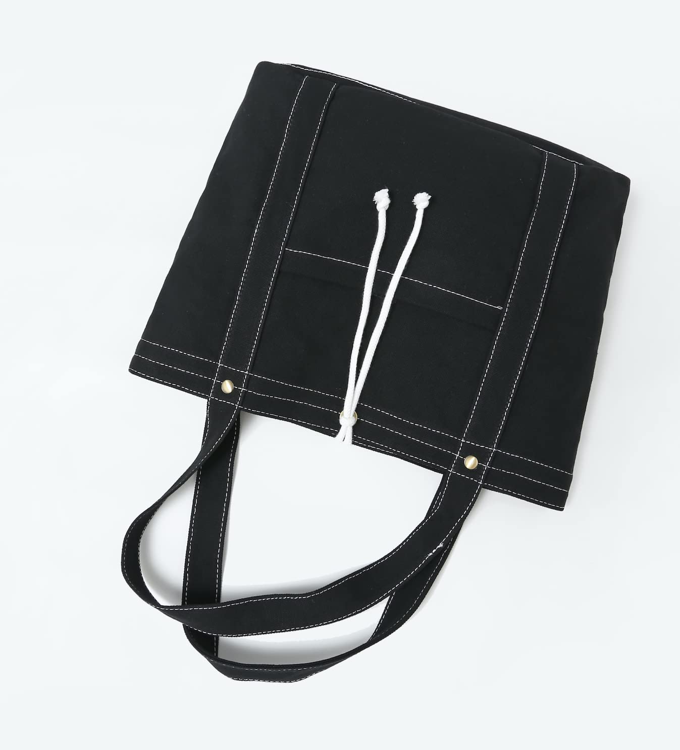Jeelow Canvas Tote Bag for Women & Men - Durable Shoulder Bag with Crossbody Strap & Double Pockets - Perfect for Work, Travel, Shopping & Daily Use