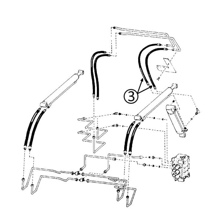 Bobcat 741 742 743 Skid Steer Loader Bucket Tilt Cylinder Hose Replacement - Compatible with Bobcat Models 741, 742, 743 - Heavy Duty Hydraulic Hose for Tractor Loader Bucket Operation (Landscaping, Construction, Farm Use)