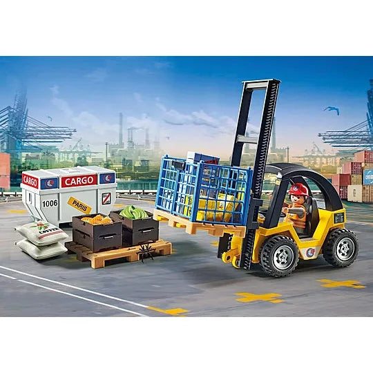 Best Forklift Truck with Cargo 71528 - Heavy Duty Industrial Warehouse Equipment for Loading, Unloading & Material Handling