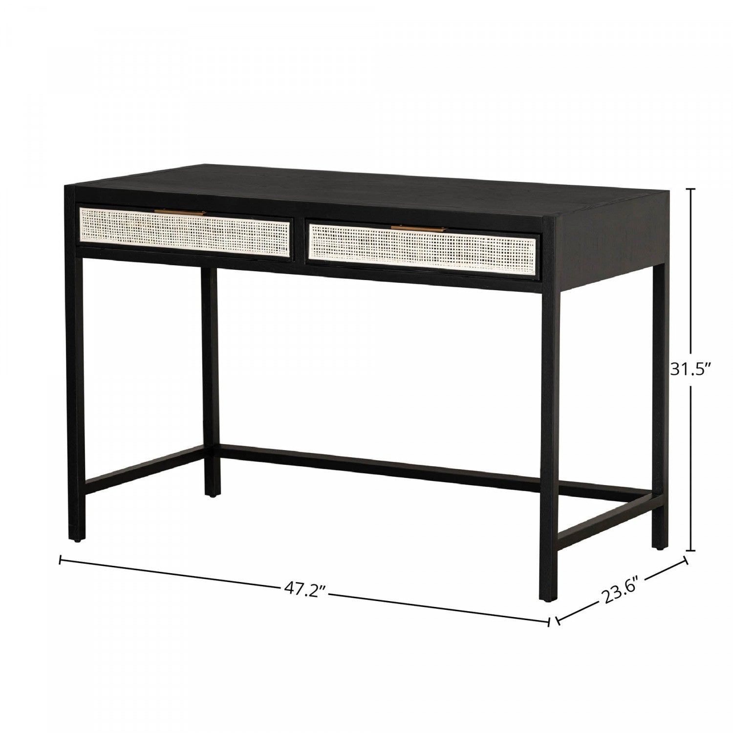Premium Ebony Wood Nurelle Desk - Modern Home Office Furniture for Work & Study | Stylish Writing Desk for Small Spaces & Apartments