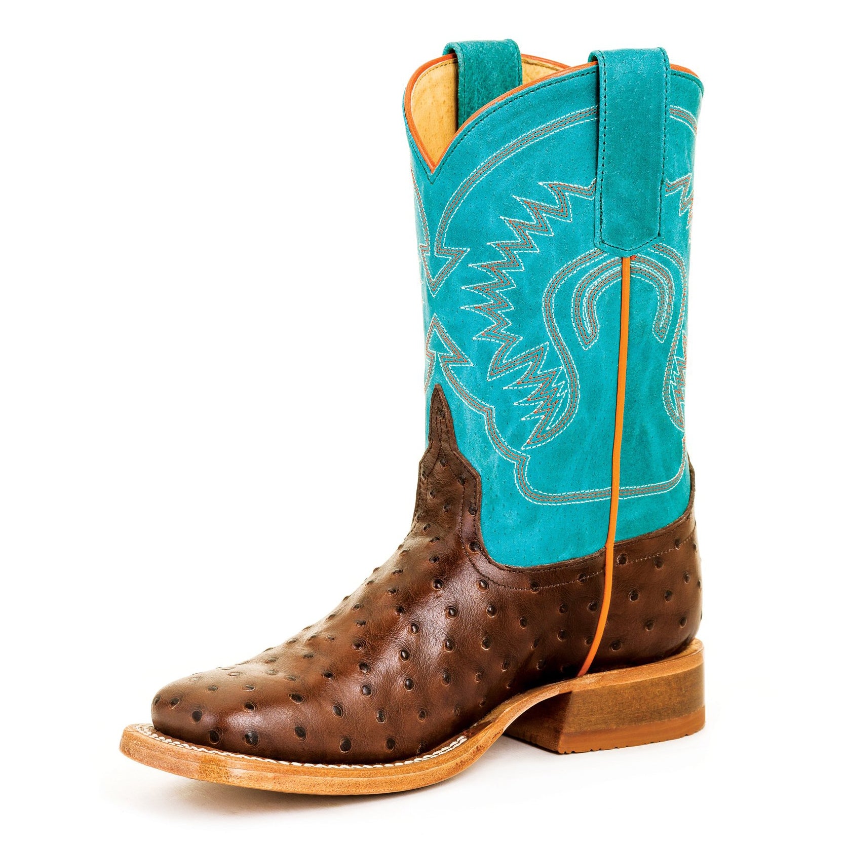 Anderson Bean Turquoise & Chocolate Exotic Leather Cowboy Boots for Men - Western Style Riding & Fashion Boots for Country, Rodeo & Casual Wear