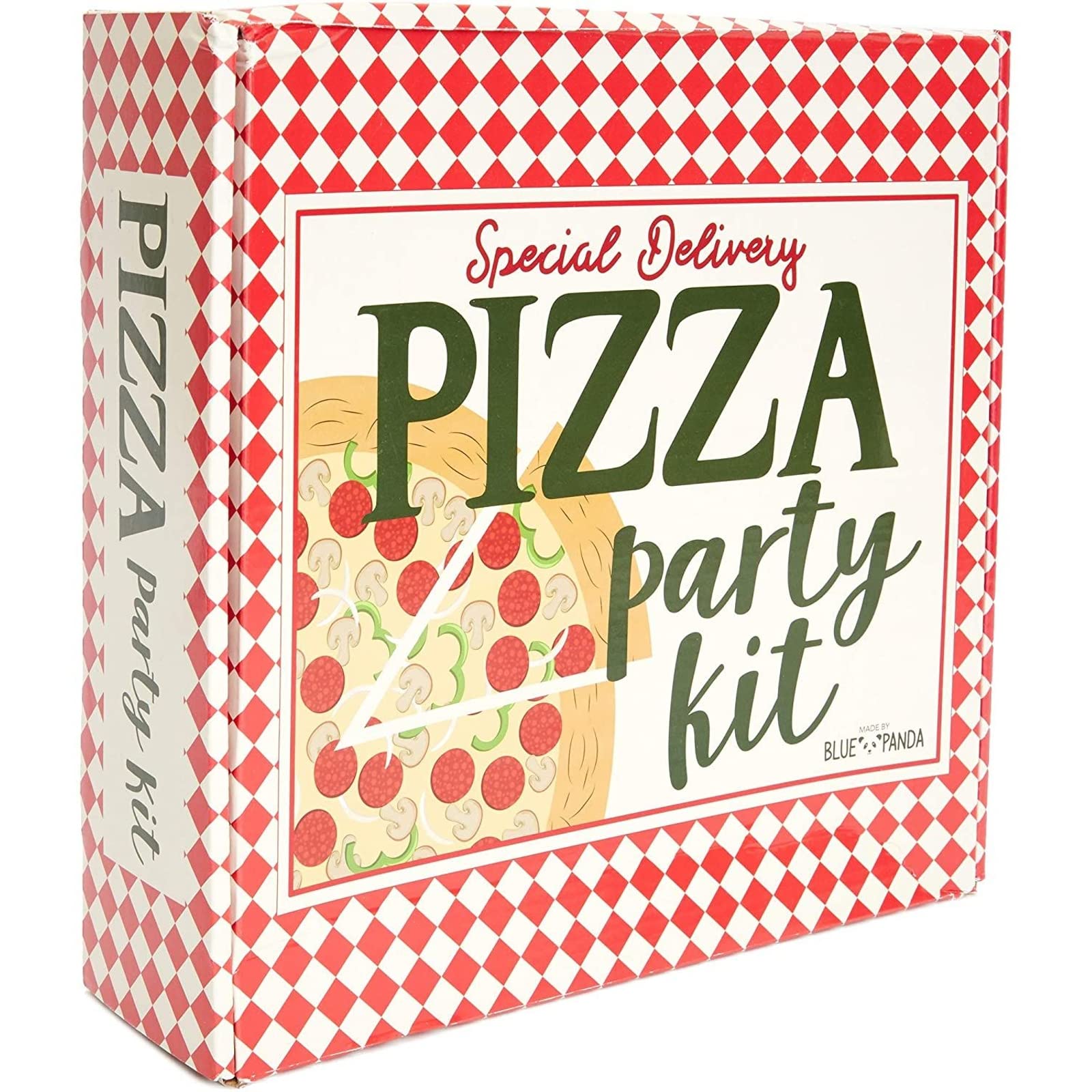 BLUE PANDA Pizza Party Supplies Kit - 24-Piece Set with Plates, Napkins & Cups for 24 Guests | Perfect for Birthday Parties, Game Nights & Family Gatherings