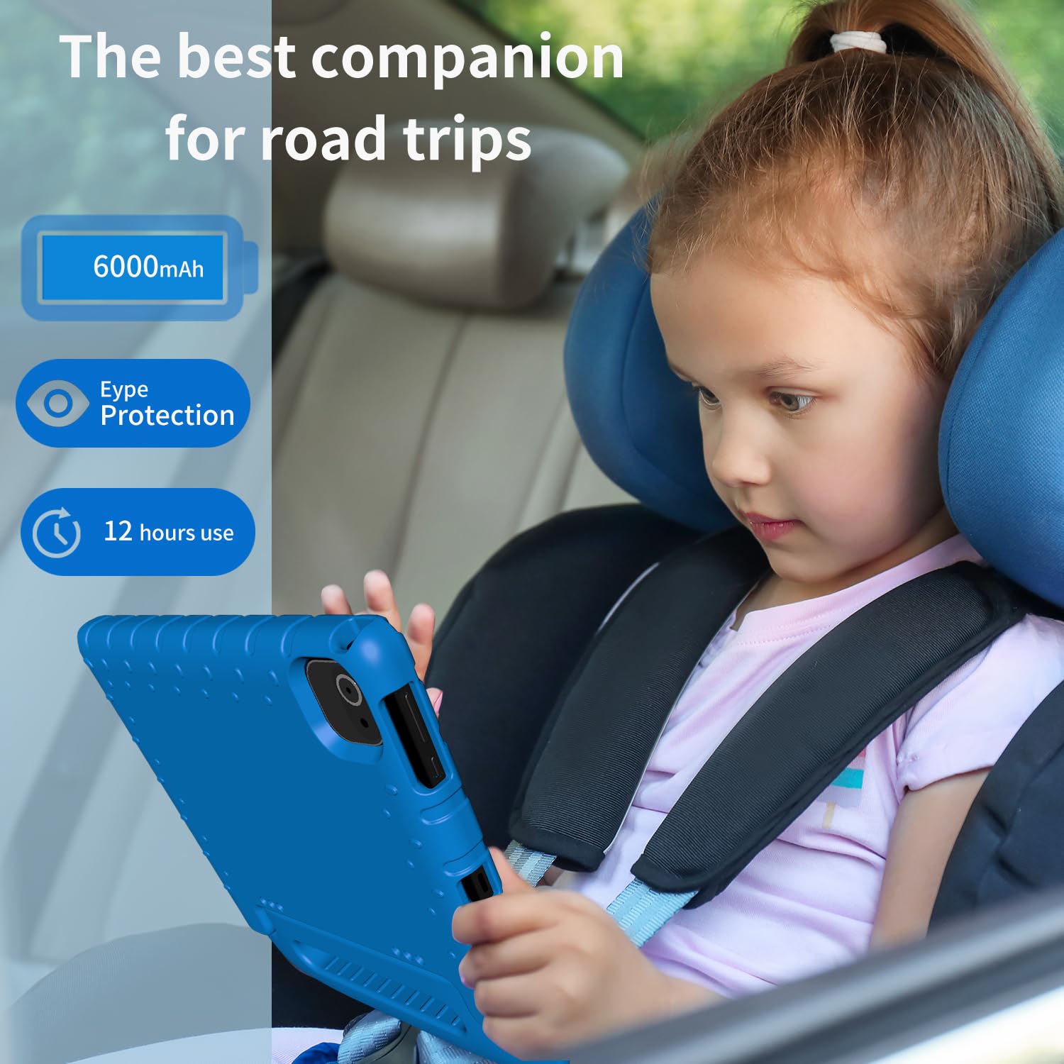 10 Inch Kids Tablet with Android 14 | 8GB RAM 64GB ROM Octa-Core Fast-Charging | Shockproof Case, Bluetooth, WiFi, Parental Control, Dual Camera, GPS | Perfect for Learning, Games & Travel Entertainment