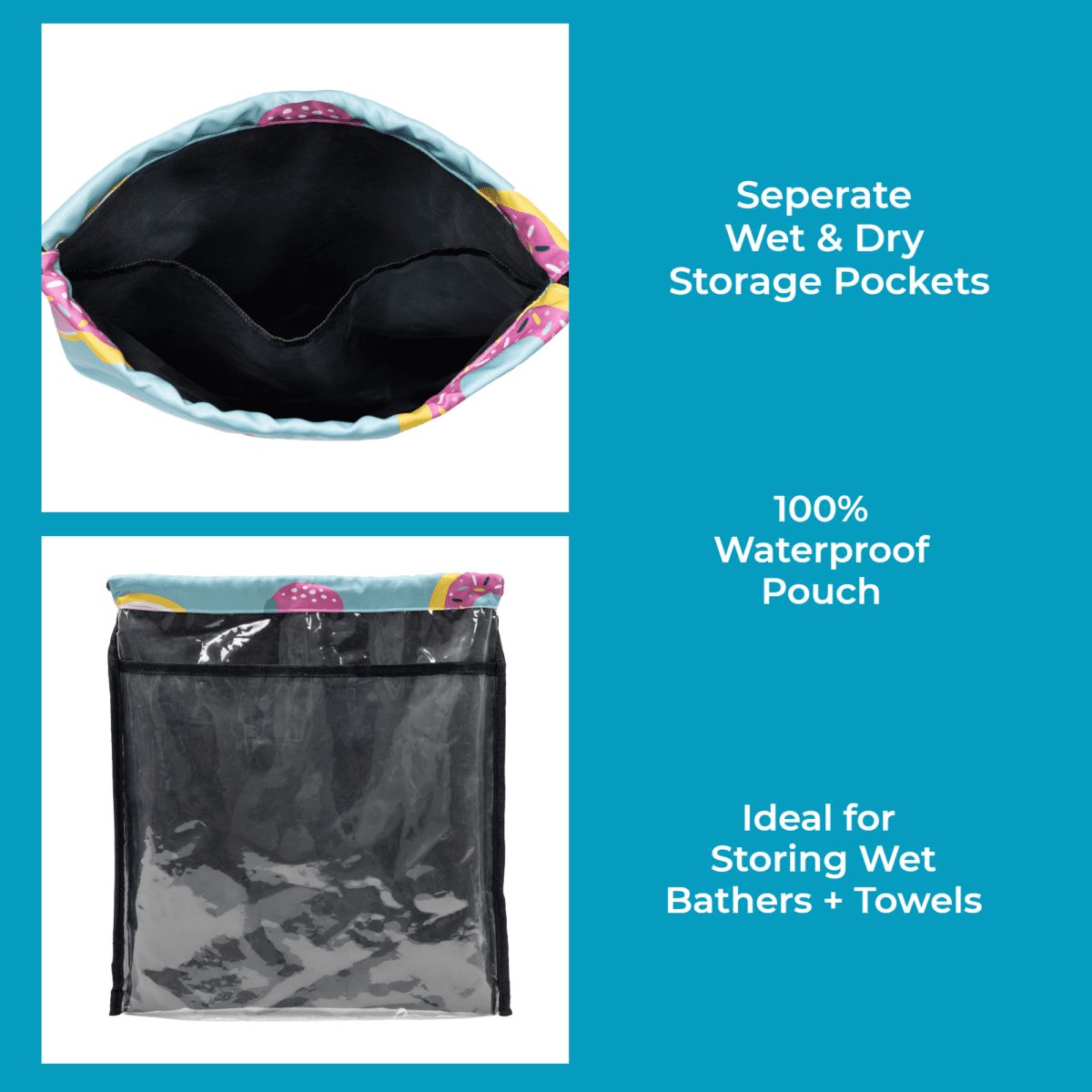 Flamingo Drawstring Swim Bag - Waterproof Beach Tote for Women & Girls - Perfect for Pool, Gym, and Travel Accessories