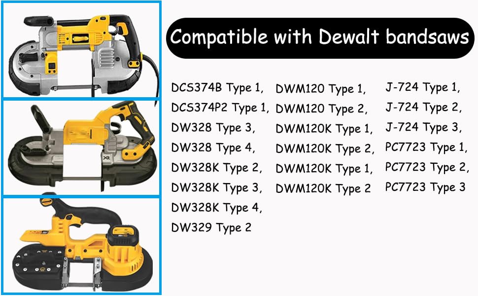 4 Pack 650721-00 Bandsaw Tires Replacement for Dewalt & Milwaukee Band Saws - Fits Models DWM120, DW328K, DCS374, D28770, D28770K, 6230, 6232-20, 514002079 - Durable Rubber Pulley Tires for Smooth Cutting - Perfect for Woodworking and Metalworking Projects