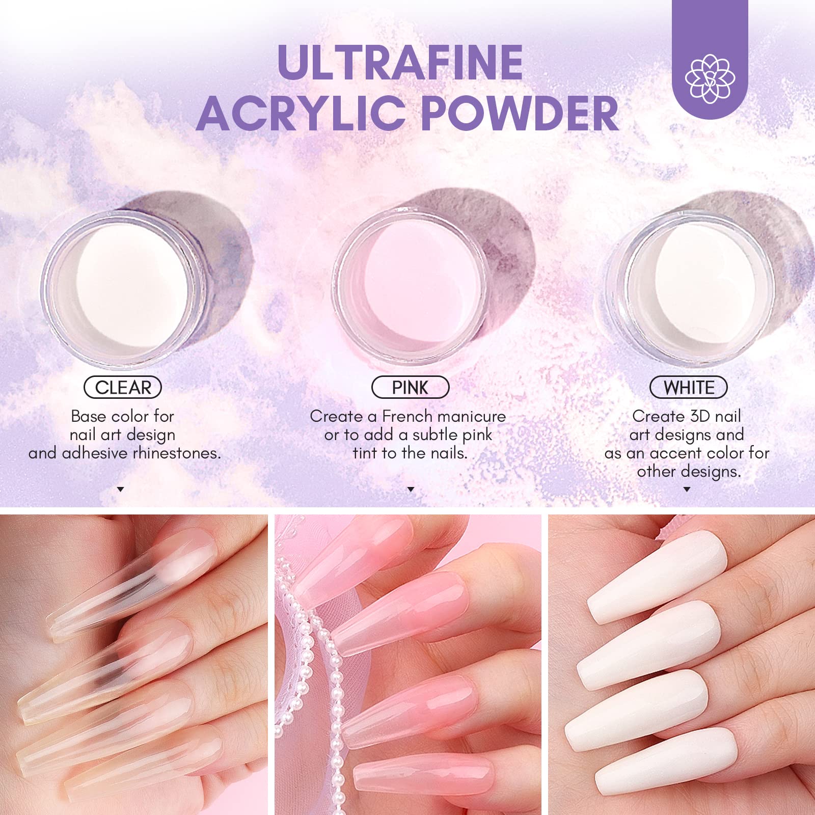 SAVILAND Professional Acrylic Nail Kit with Electric Drill - Clear Pink White Acrylic Powder & Liquid Set, Nail Brush & Tools for Beginners | DIY Nail Extensions & Home Salon Manicures | Perfect for Nail Art, French Tips & Gel Polish Application