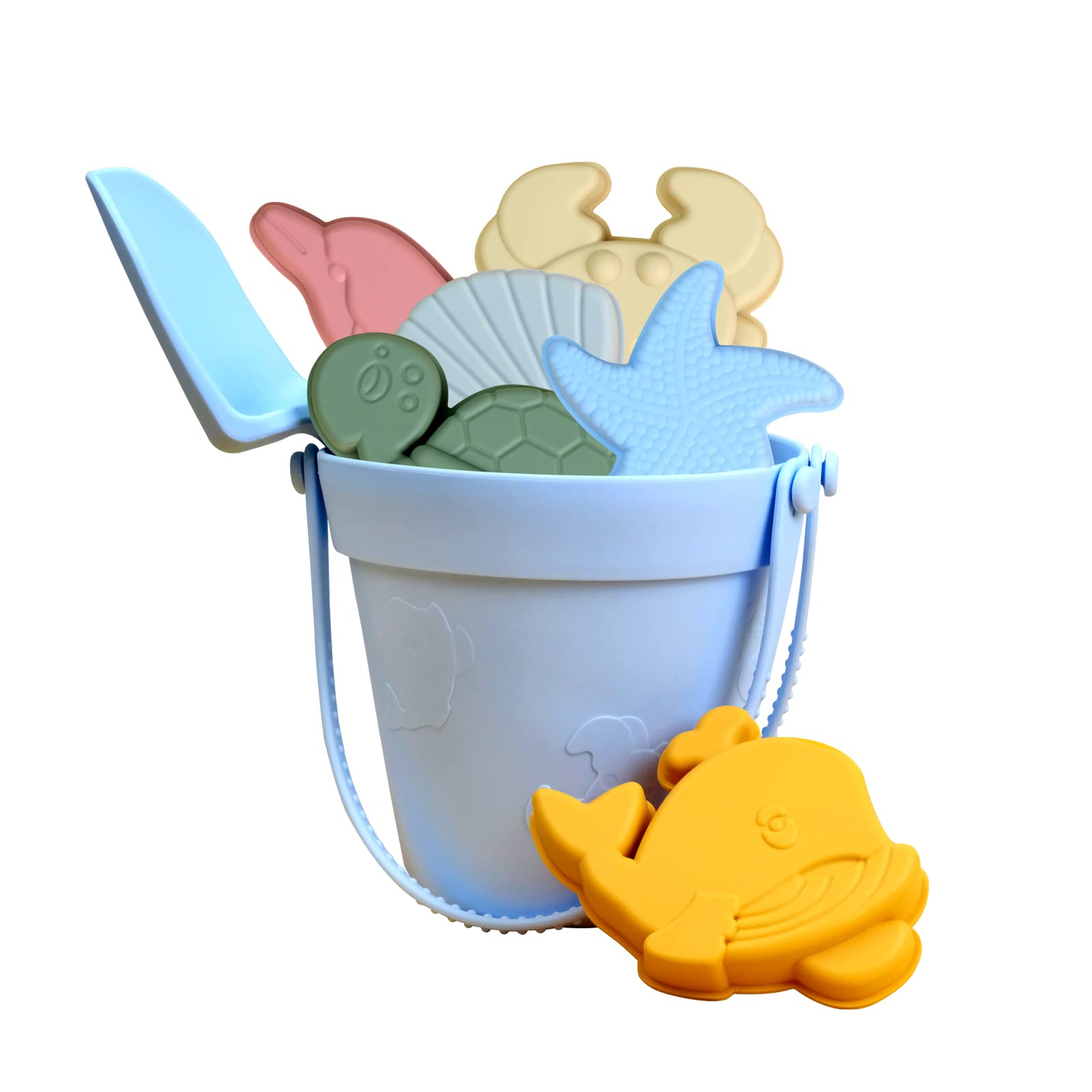 Kaiciuss 8-Piece Silicone Beach Toys Set for Kids Ages 3-10 - Durable Sand & Water Play Toys for Boys & Girls - Travel-Friendly Outdoor Playset for Beach, Snow & Sandbox - Perfect for Summer Vacations, Birthday Gifts & Backyard Fun