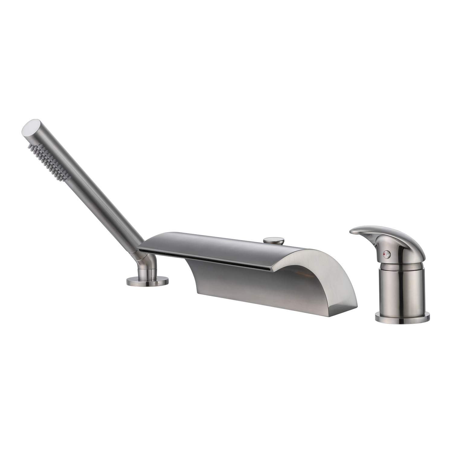 Premium Wall Mounted Rainfall Shower System with Waterfall Roman Tub Faucet - Modern Bathroom Fixtures for Luxury Spa Experience at Home (Model S3223NI + S2138NW)