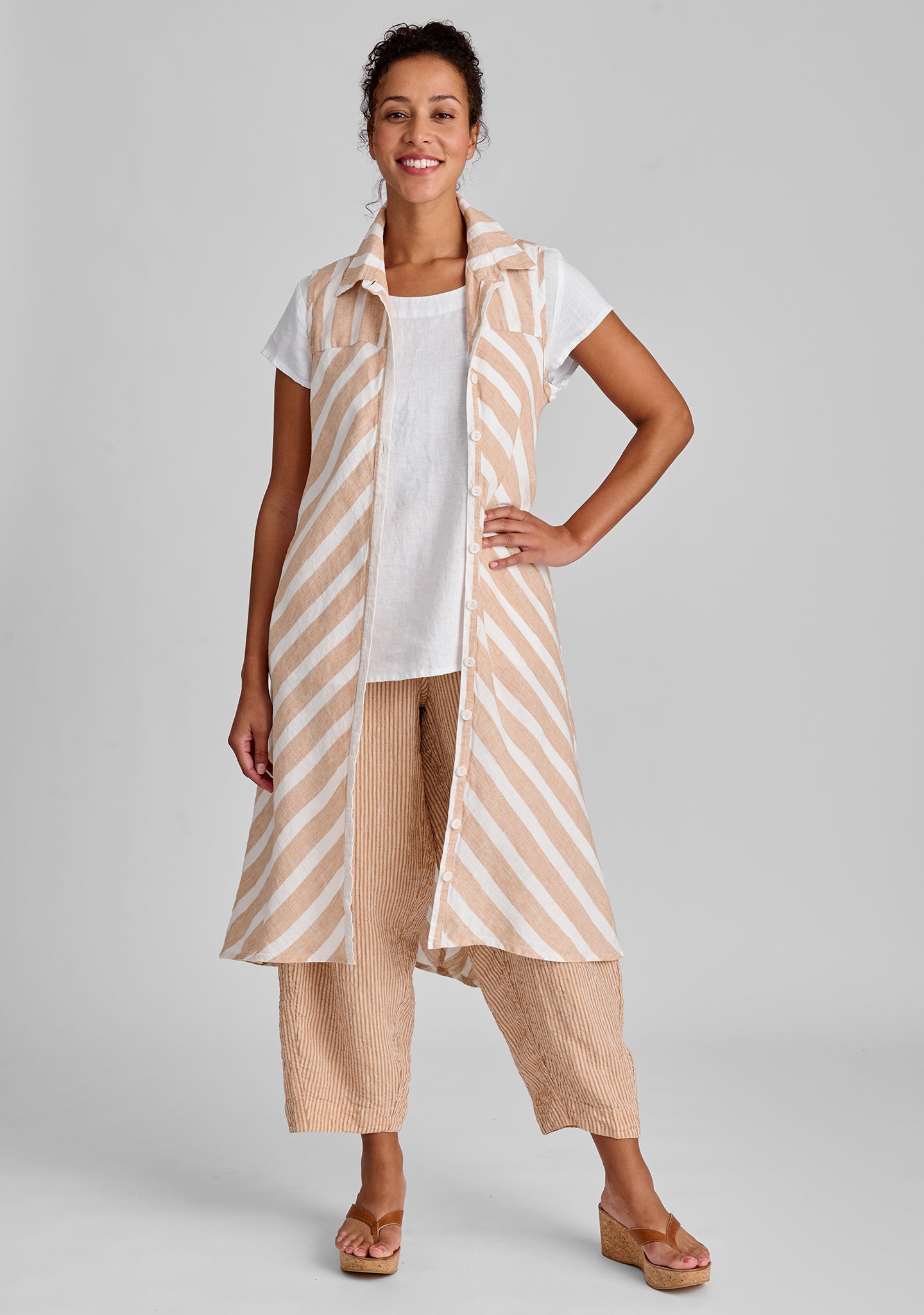 Skyline Linen Button Down Dress for Women - Breathable Summer Casual Dress with Pockets | Perfect for Beach, Office, and Date Night Outfits