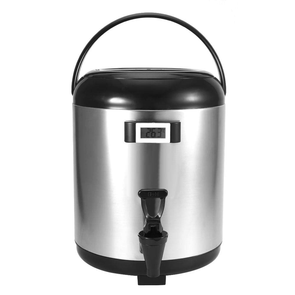 TOPINCN 8L Double-Layer Insulated Stainless Steel Thermos - Keeps Hot Water, Milk Tea & Coffee Warm for 12+ Hours with LCD Thermometer & Leak-Proof Lid - Perfect for Office, Travel, Camping & Outdoor Activities