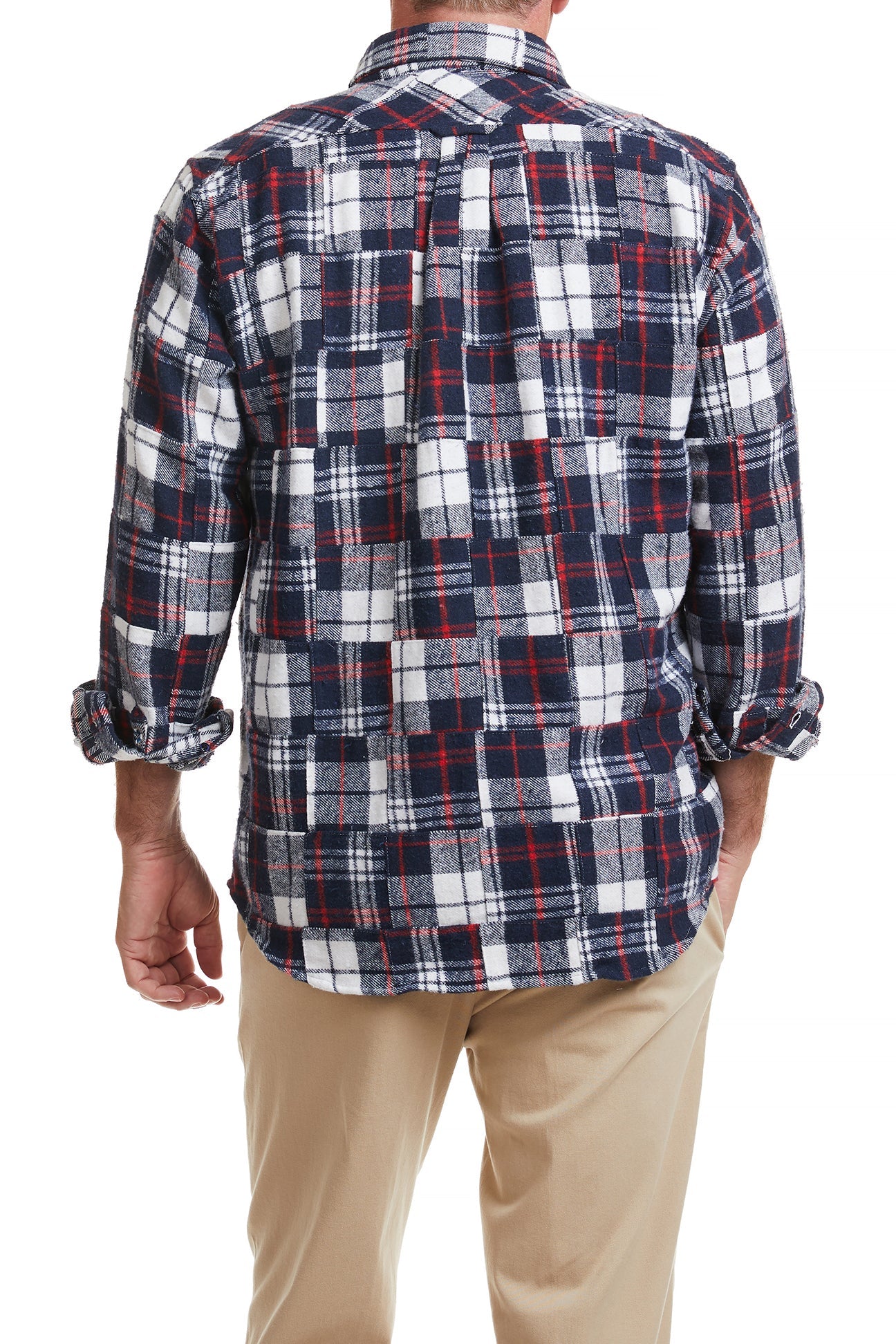 Straight Wharf Shirt Juno Patch Madras Flannel - Stylish Casual Button Down for Men | Perfect for Outdoor Adventures, Beach Trips & Everyday Wear