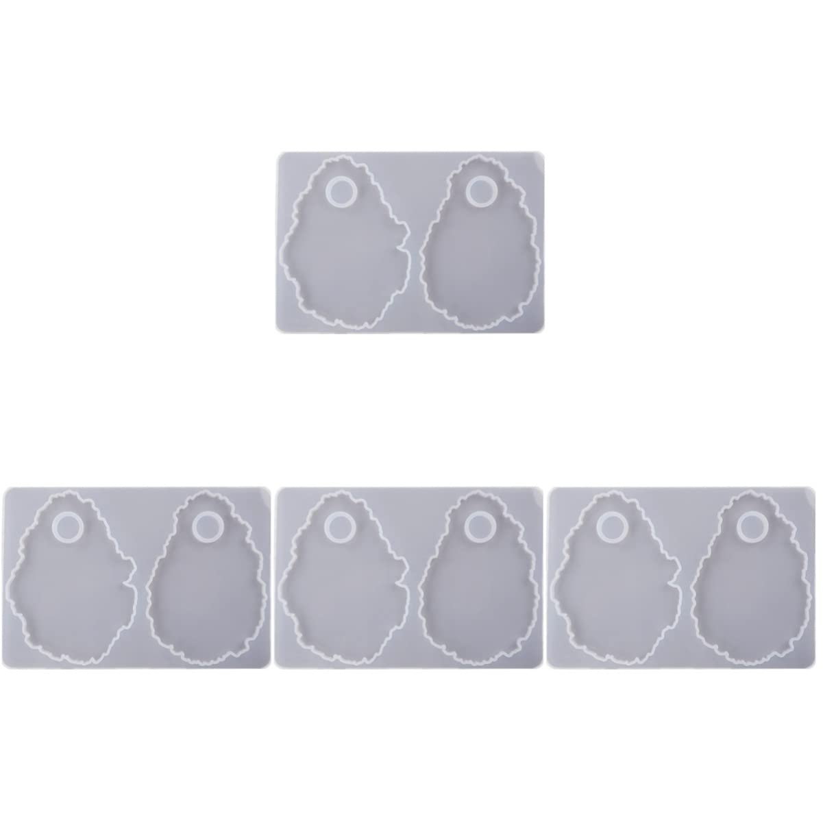 Premium 4-Piece Silicone Resin Molds for Jewelry Making - Epoxy Ring Tray, Cosmetic Mixing & Painting Tray - DIY Craft Supplies for Resin Art, Nail Polish, Makeup Organization - Perfect for Home Decor & Gift Making