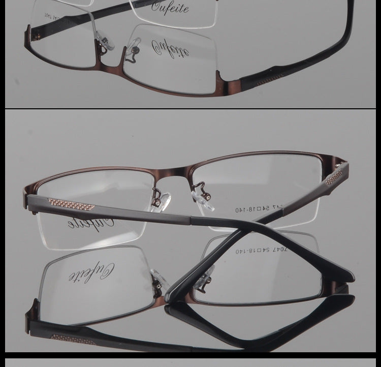 Bclear Men's Eyeglasses - Lightweight TR90 Alloy Semi-Rimless Frame S7047 | Durable & Stylish Eyewear for Work, Driving & Everyday Use