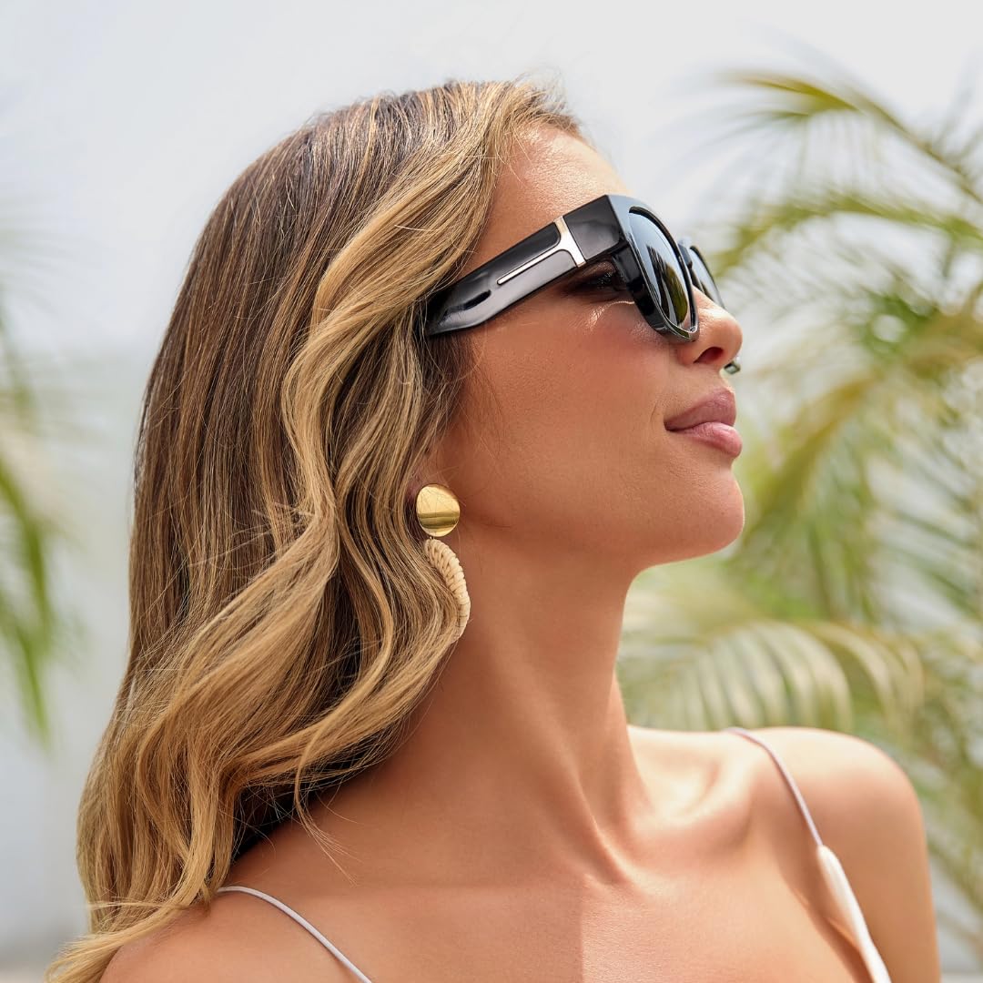 Polarized Square Sunglasses for Women - UV Protection, Lightweight & Fit Over Glasses - Perfect for Driving, Beach & Outdoor Activities