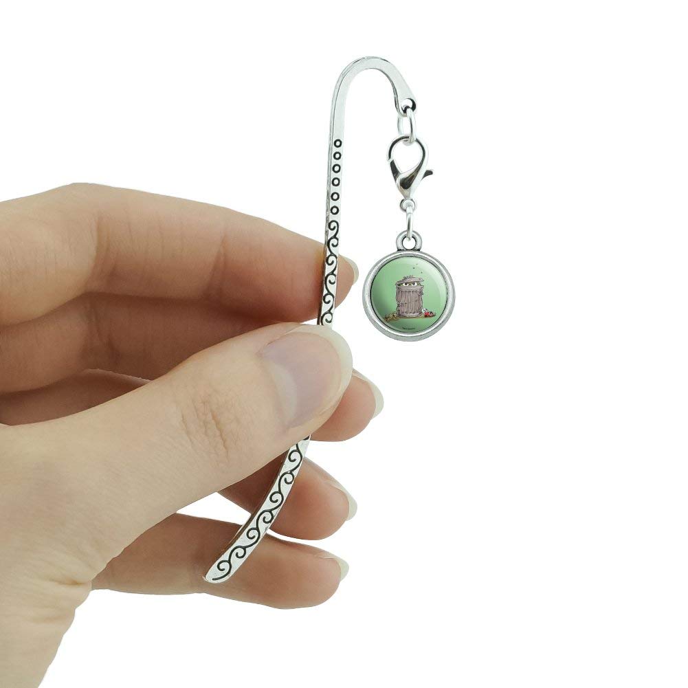Sesame Street Oscar The Grouch Metal Bookmark - Cute Trash Can Design Page Marker with Charm for Kids & Book Lovers - Perfect Gift for Reading, Collectors & Sesame Street Fans
