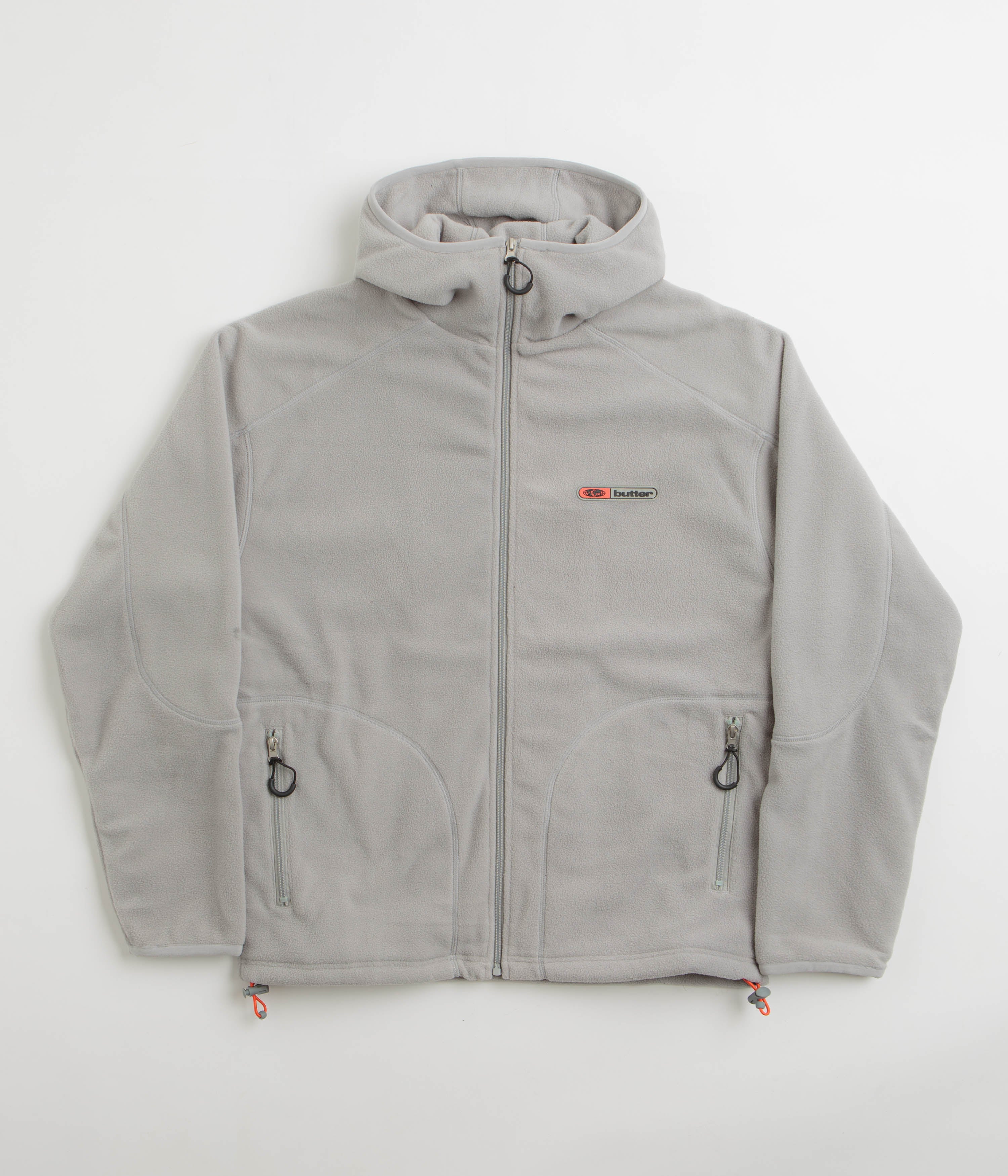 Butter Goods Trail Polar Fleece Jacket - Grey | Men's Winter Outdoor Fleece Jacket for Hiking, Camping & Cold Weather Activities