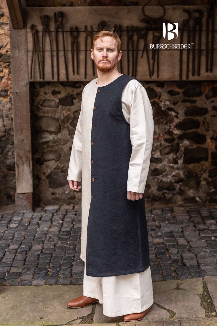 Left Side Tabard Auderic Black - Medieval Costume Accessory for LARP, Cosplay & Renaissance Fairs